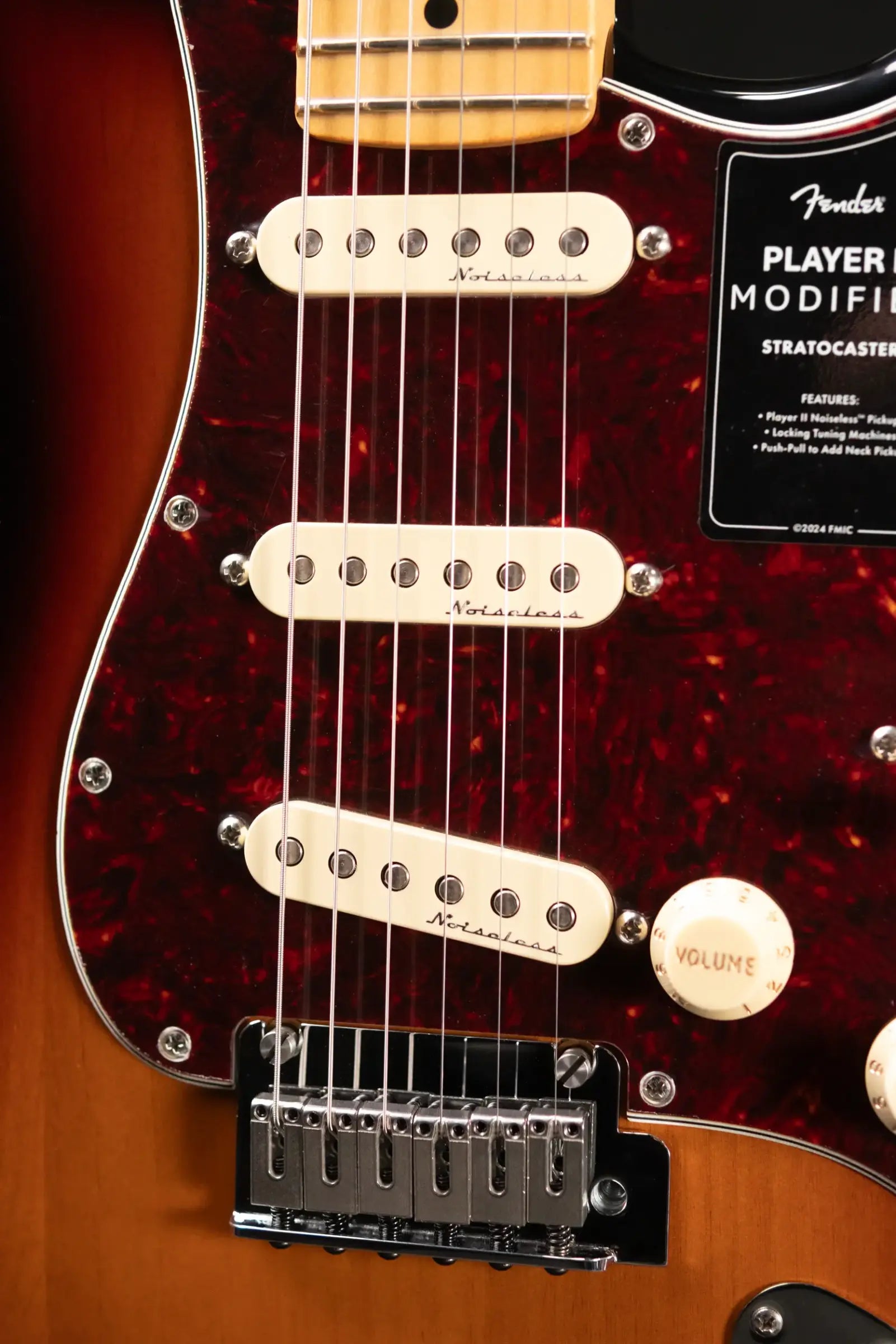 Fender Player II Modified Stratocaster Electric Guitar, Maple Fingerboard - 3 Tone Sunburst with Deluxe Gig Bag