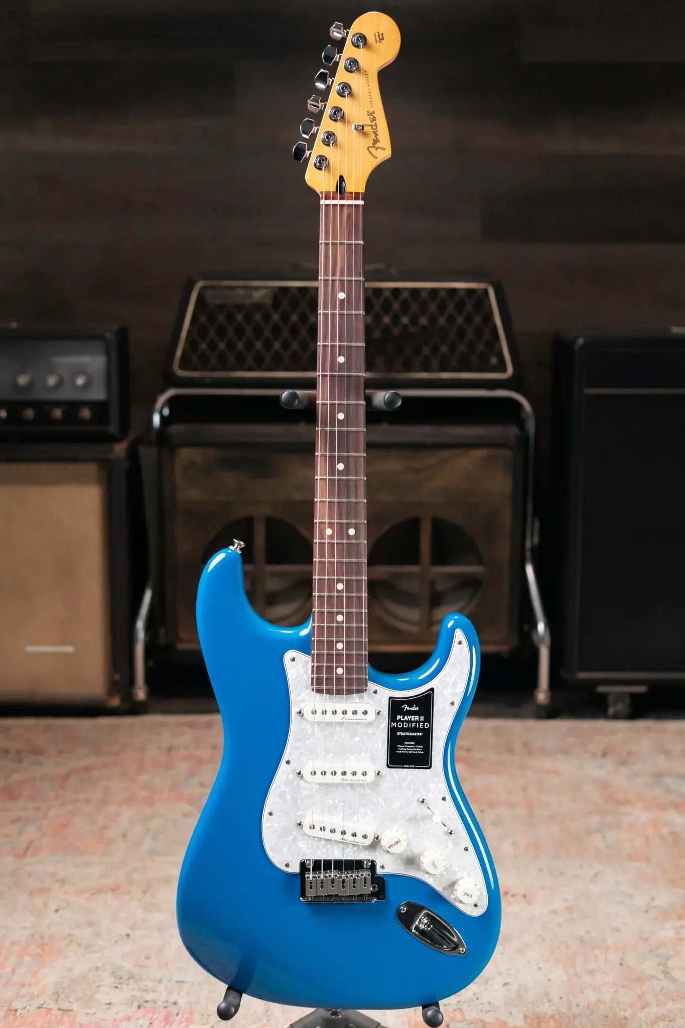 Fender Player II Modified Stratocaster Electric Guitar, Rosewood Fingerboard - Electric Blue with Deluxe Gig Bag