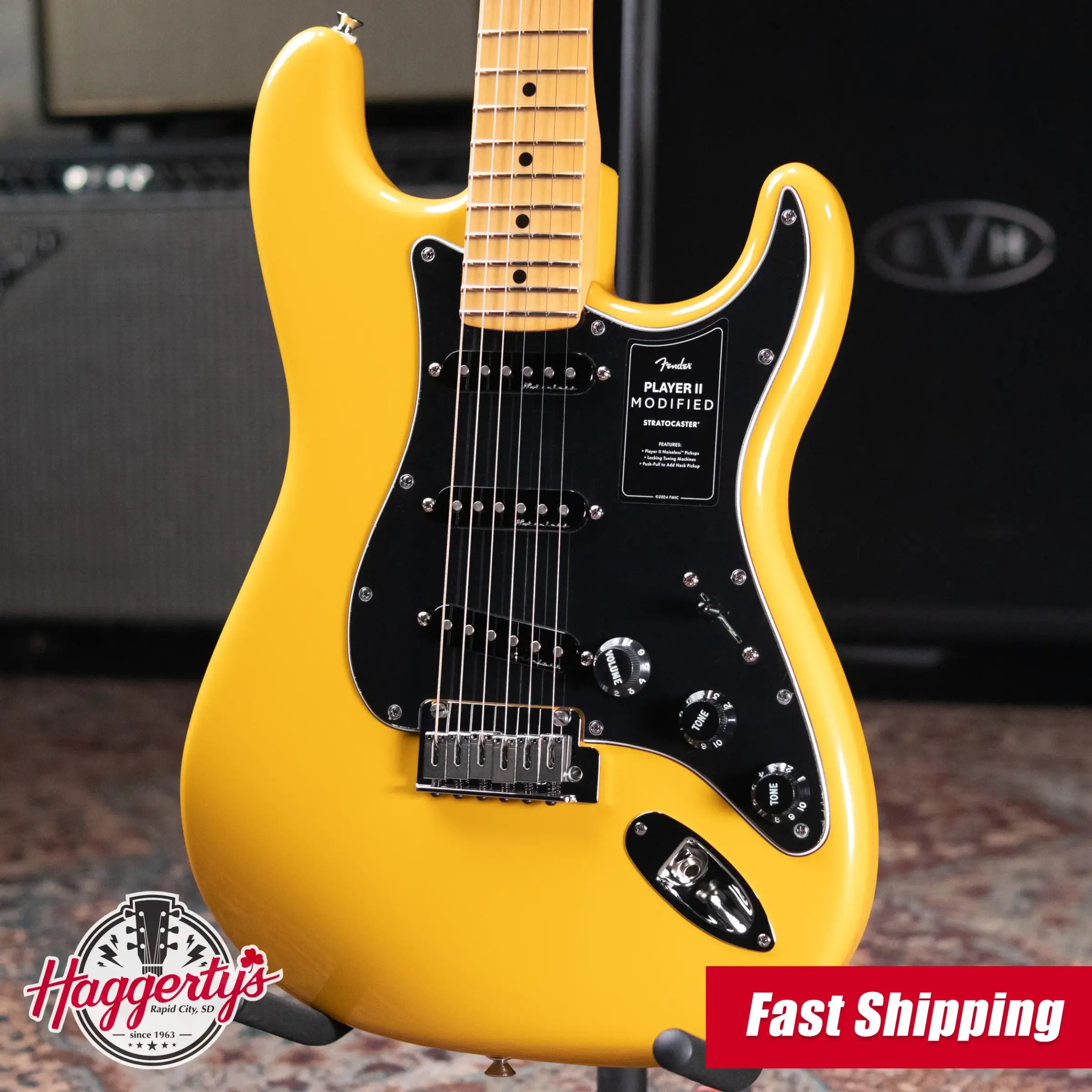 Fender Player II Modified Stratocaster Electric Guitar - Sunshine Yellow, Maple Fingerboard with Deluxe Gig Bag