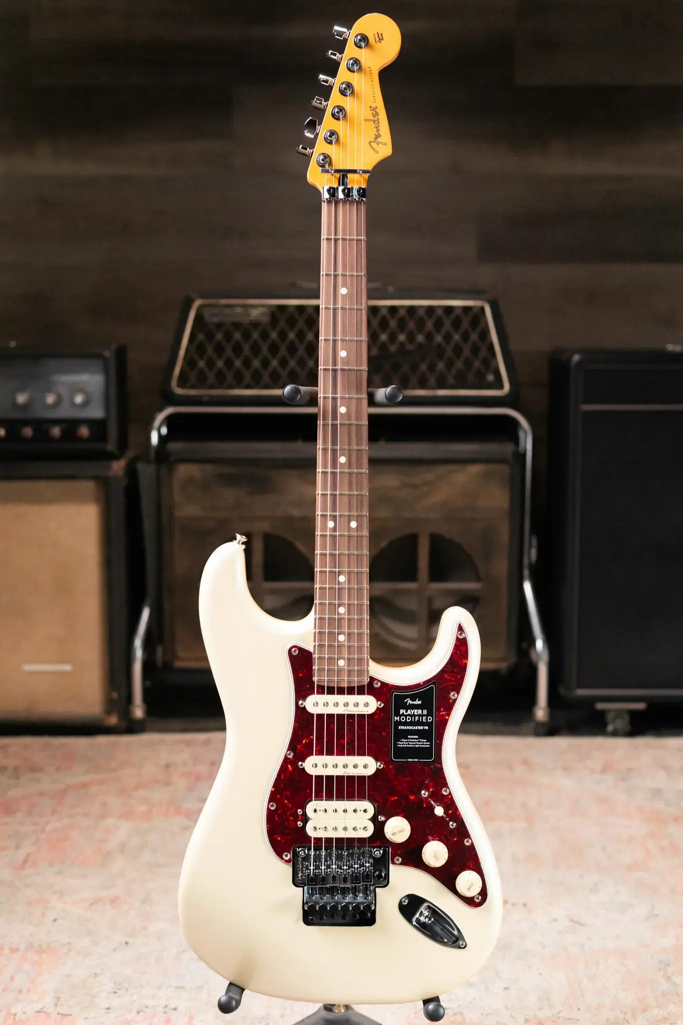 Fender Player II Modified Stratocaster HSS Floyd Rose Electric Guitar - Olympic Pearl with Gig Bag