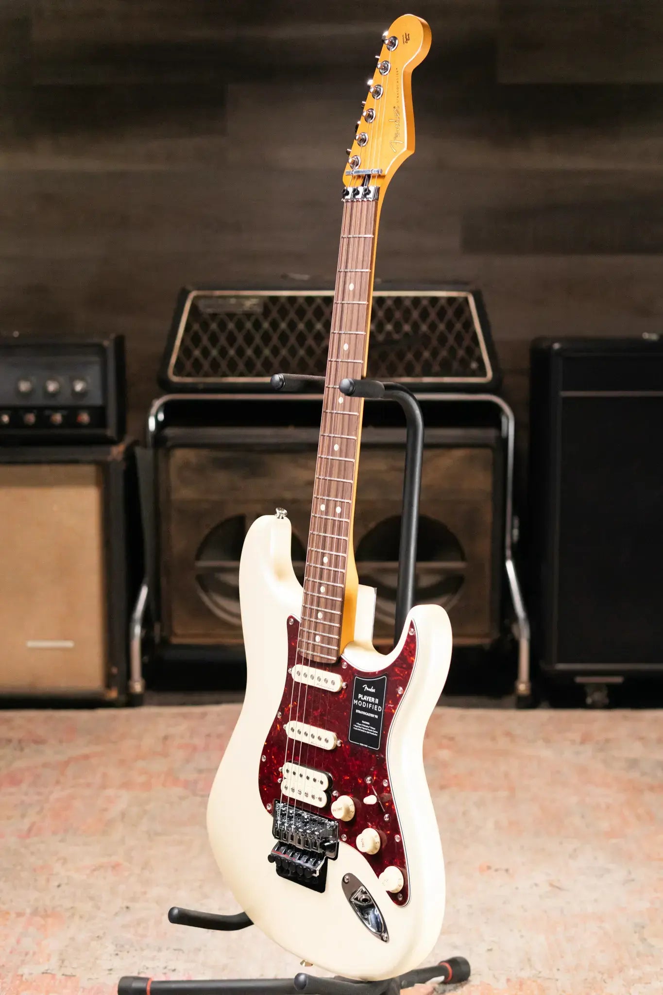 Fender Player II Modified Stratocaster HSS Floyd Rose Electric Guitar - Olympic Pearl with Gig Bag