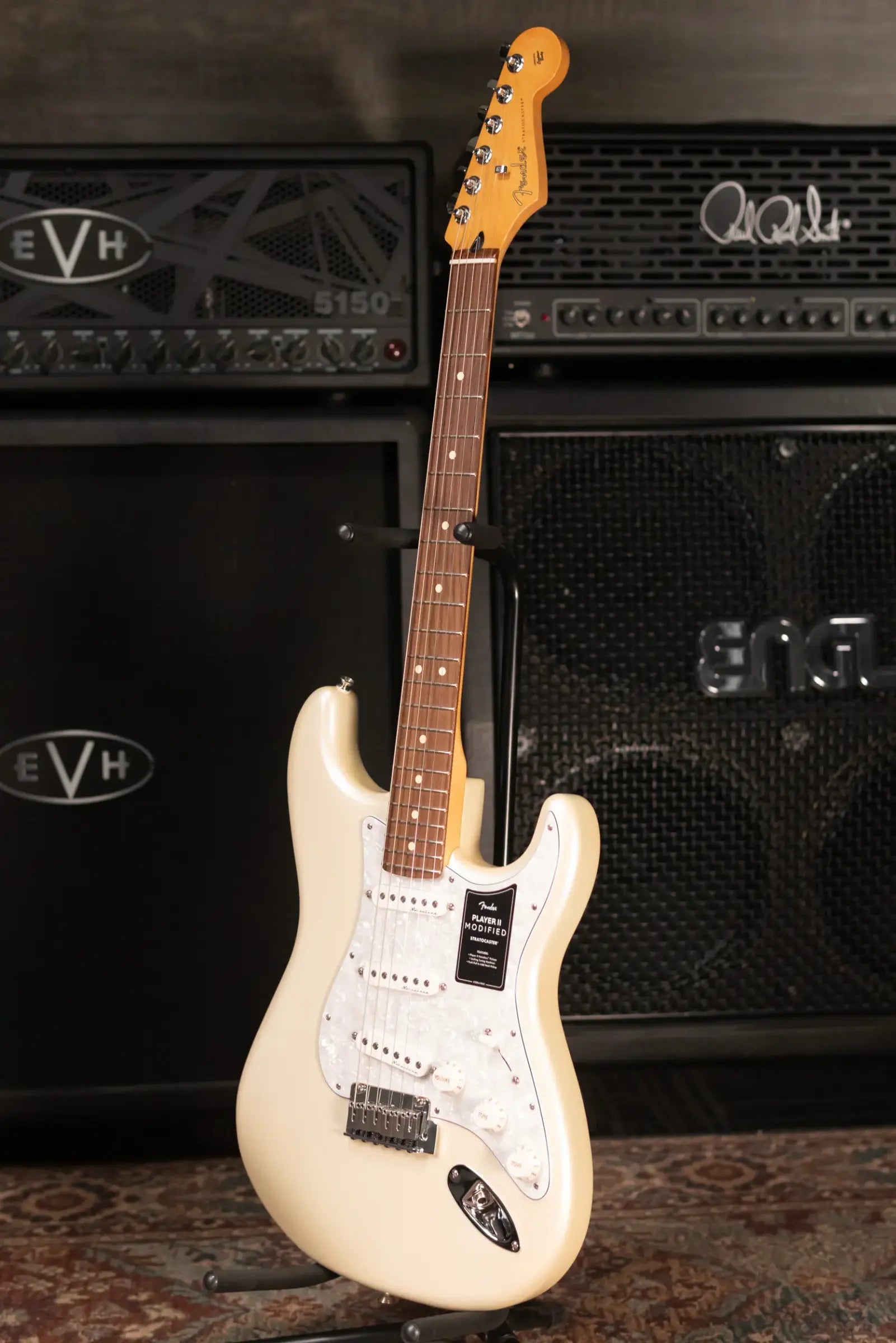 Fender Player II Modified Stratocaster, Rosewood Fingerboard Electric Guitar - Olympic Pearl with Deluxe Gig Bag
