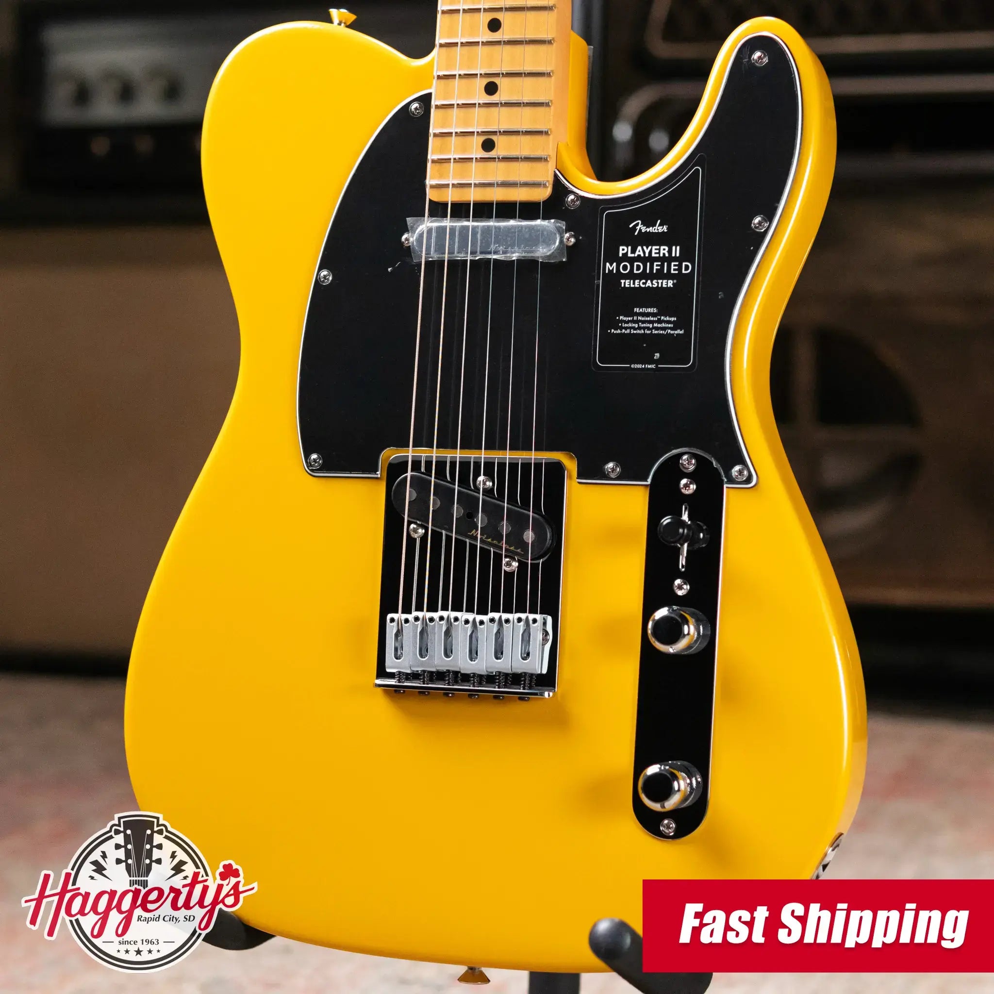 Fender Player II Modified Telecaster, Maple Fingerboard Electric Guitar - Sunshine Yellow with Deluxe Gig Bag