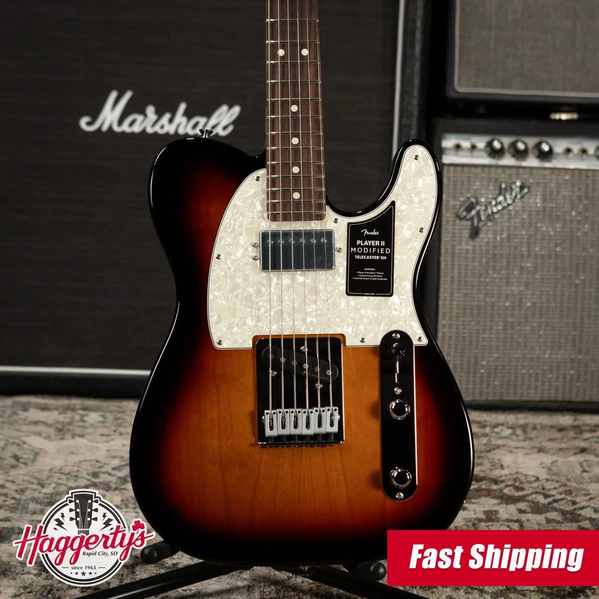 Fender Player II Modified Telecaster SH Electric Guitar - 3-Tone Sunburst with Gig Bag - Demo