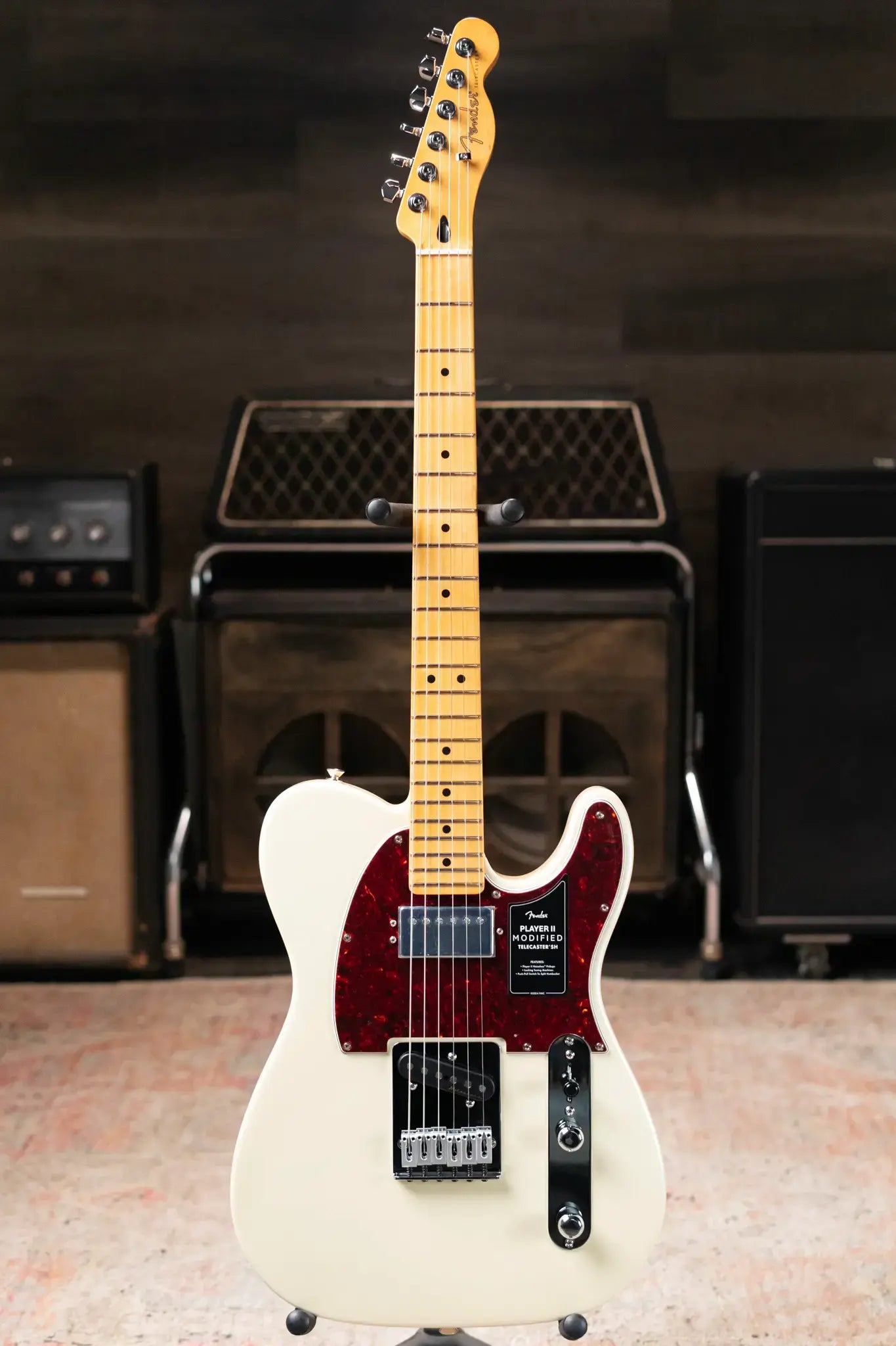 Fender Player II Modified Telecaster SH, Maple Fingerboard Electric Guitar - Olympic Pearl with Deluxe Gig Bag