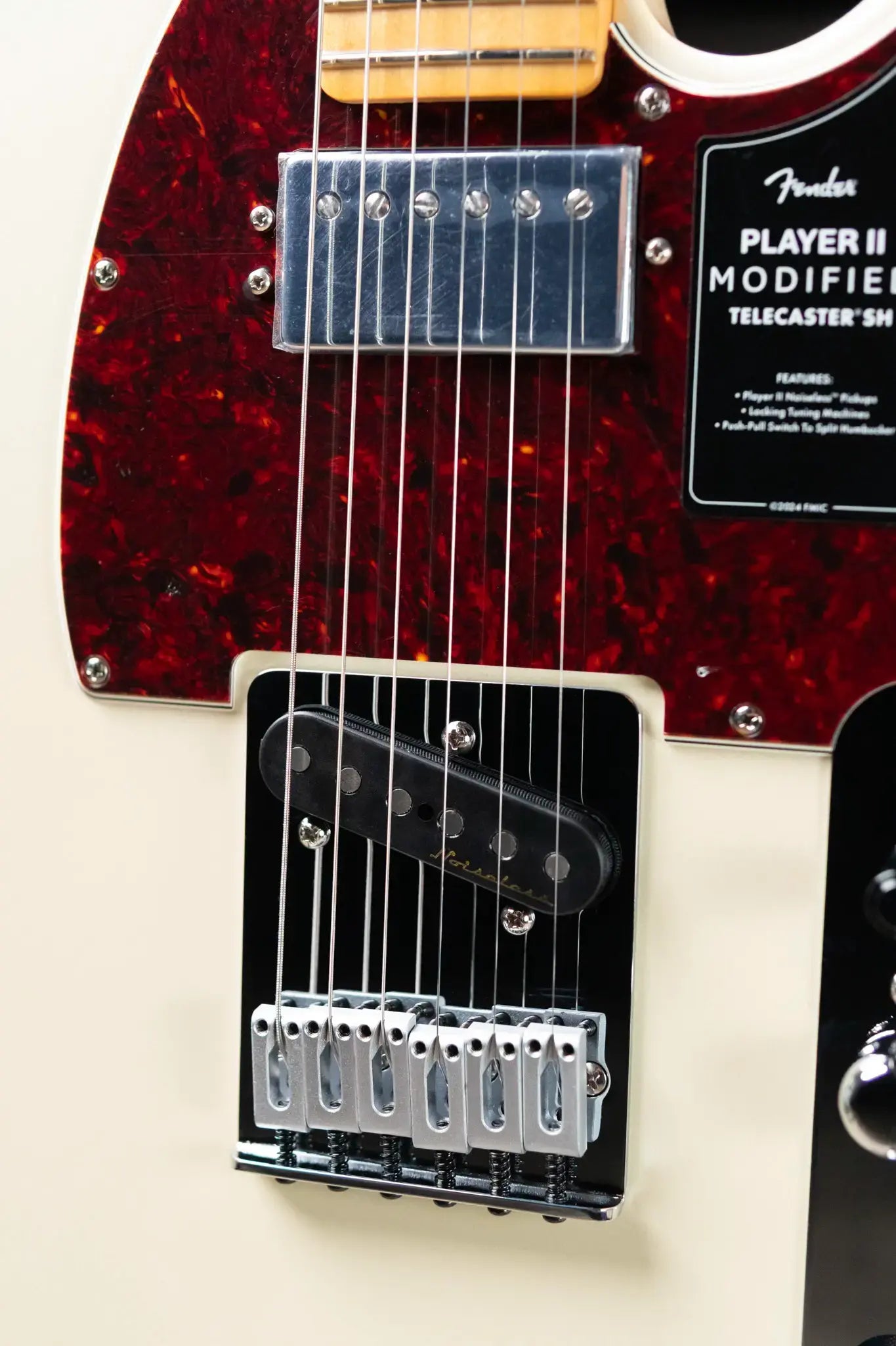 Fender Player II Modified Telecaster SH, Maple Fingerboard Electric Guitar - Olympic Pearl with Deluxe Gig Bag