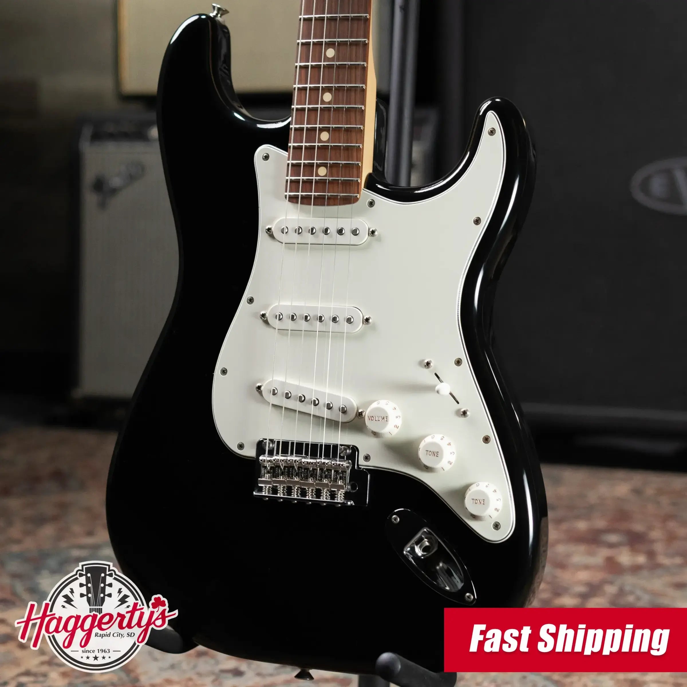 Fender Player Stratocaster Electric Guitar - Black with Hardshell Case - Used
