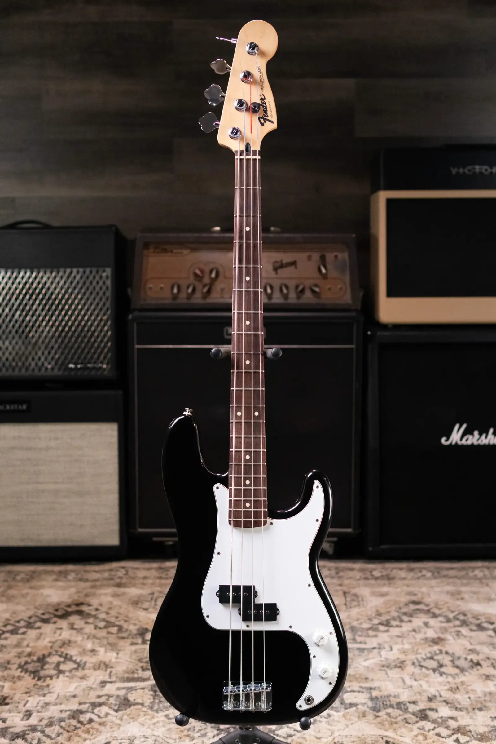 Fender 1996 Standard Precision Bass Guitar Black with Gig Bag - Used