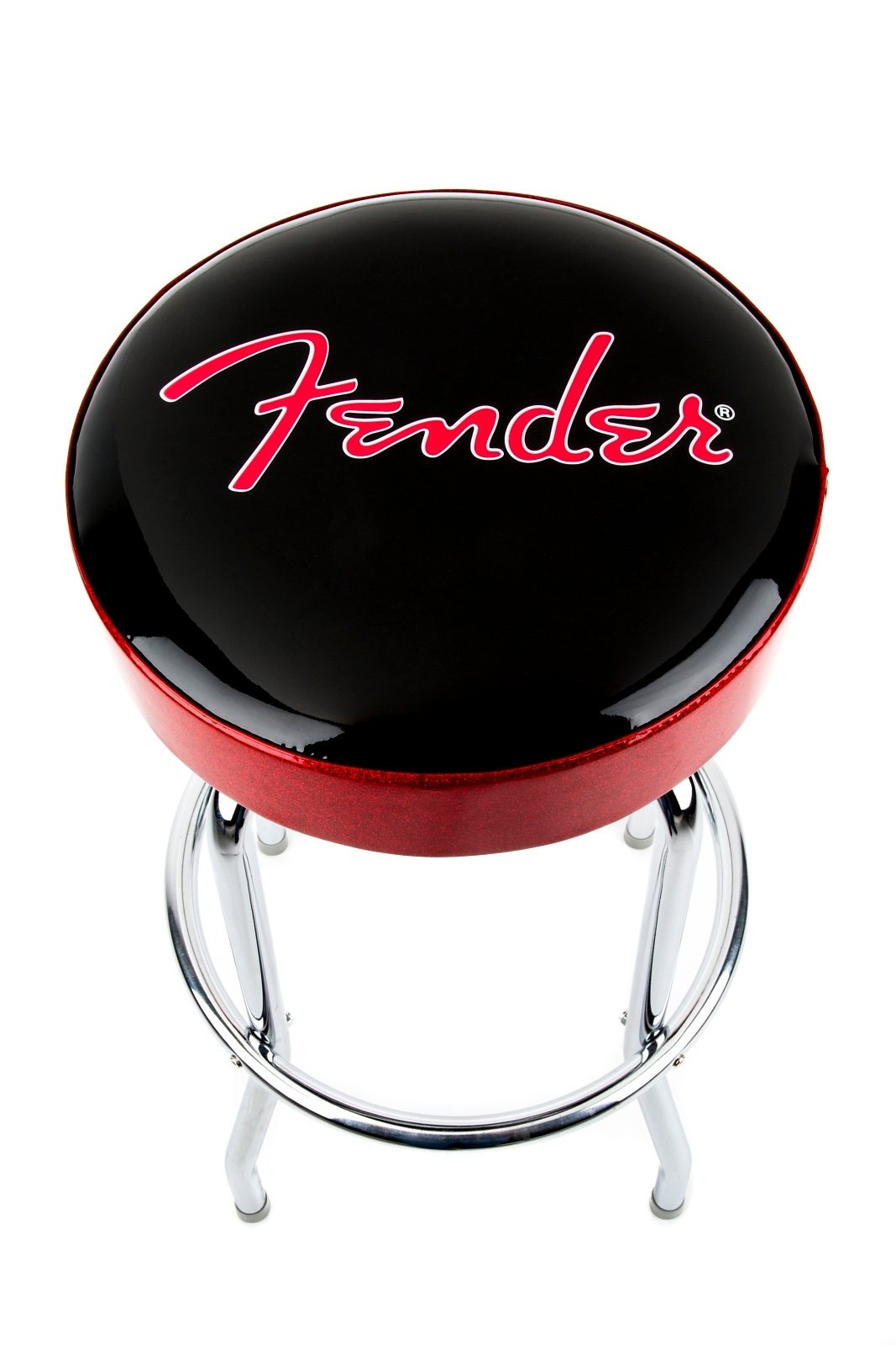 Fender Red Sparkle Logo Barstool, Black and Red Sparkle
