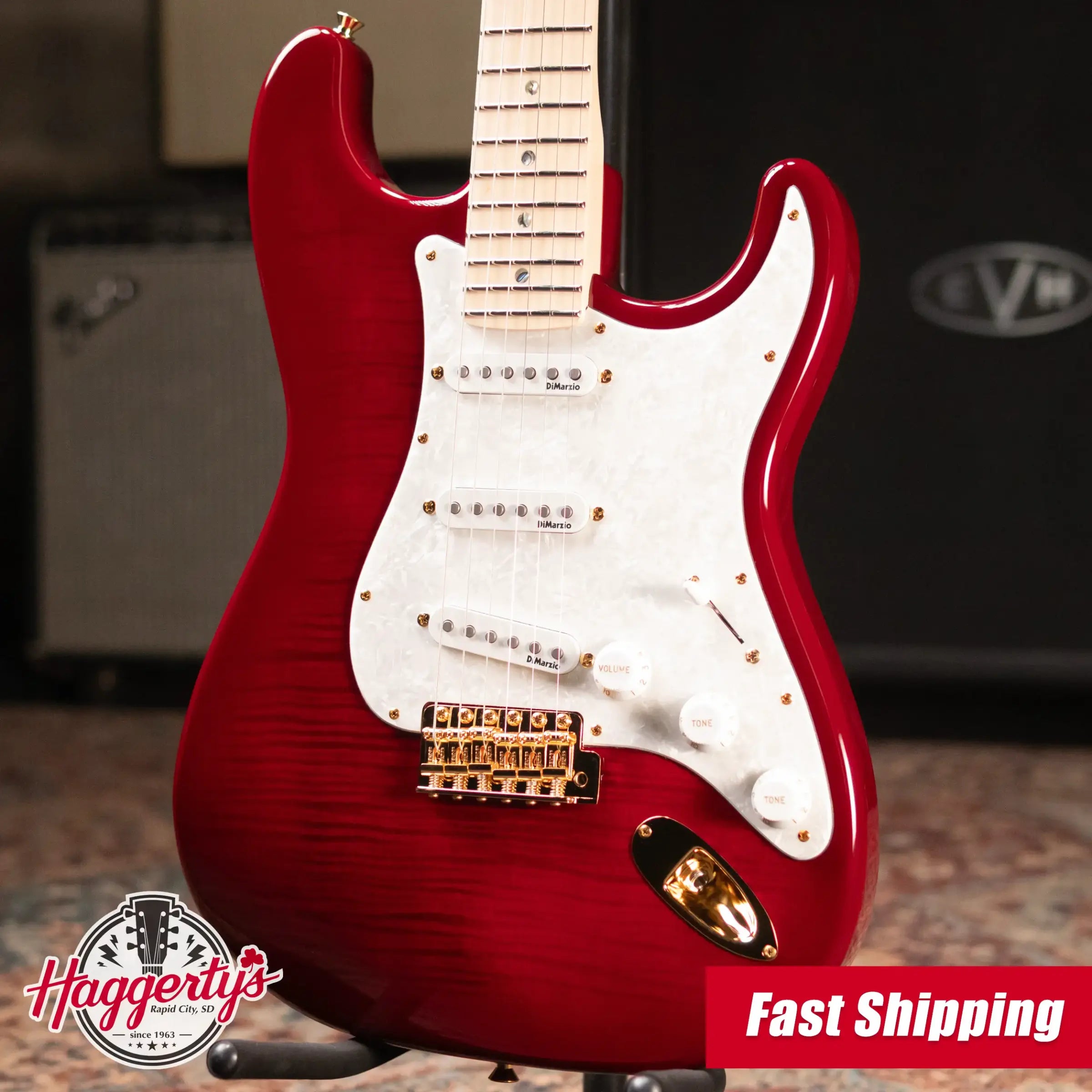 Fender Richie Kotzen Stratocaster, Maple Fingerboard Electric Guitar - Transparent Red Burst with Gig Bag
