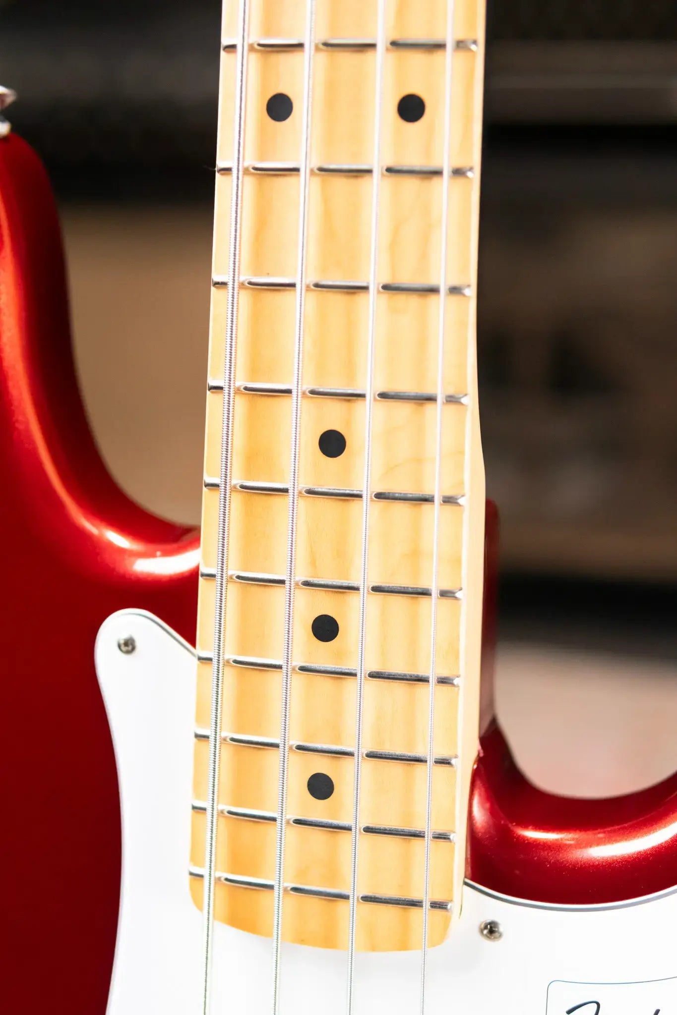 Fender Standard Precision Bass, Maple Fingerboard, White Pickguard - Candy Cola