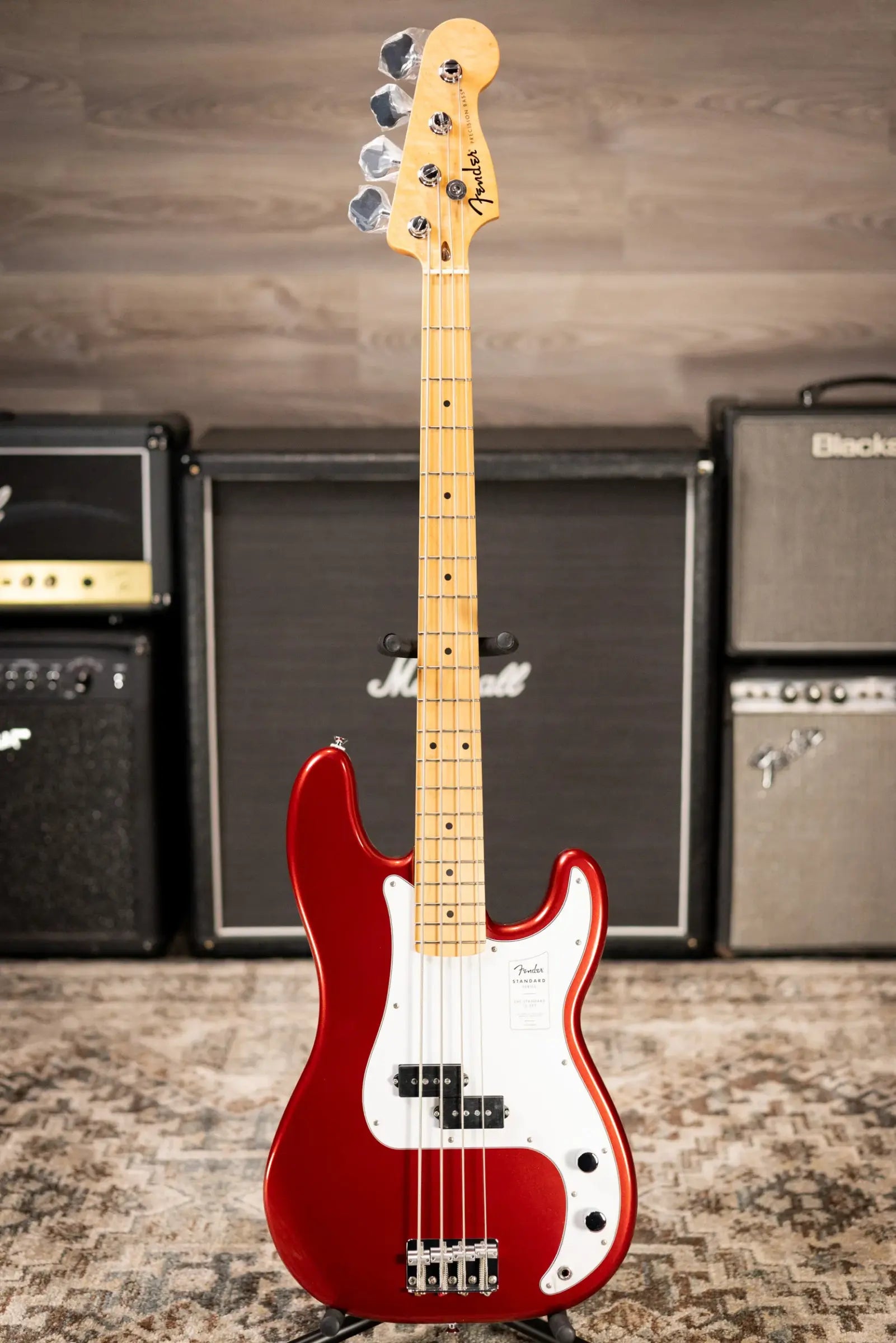Fender Standard Precision Bass, Maple Fingerboard, White Pickguard - Candy Cola