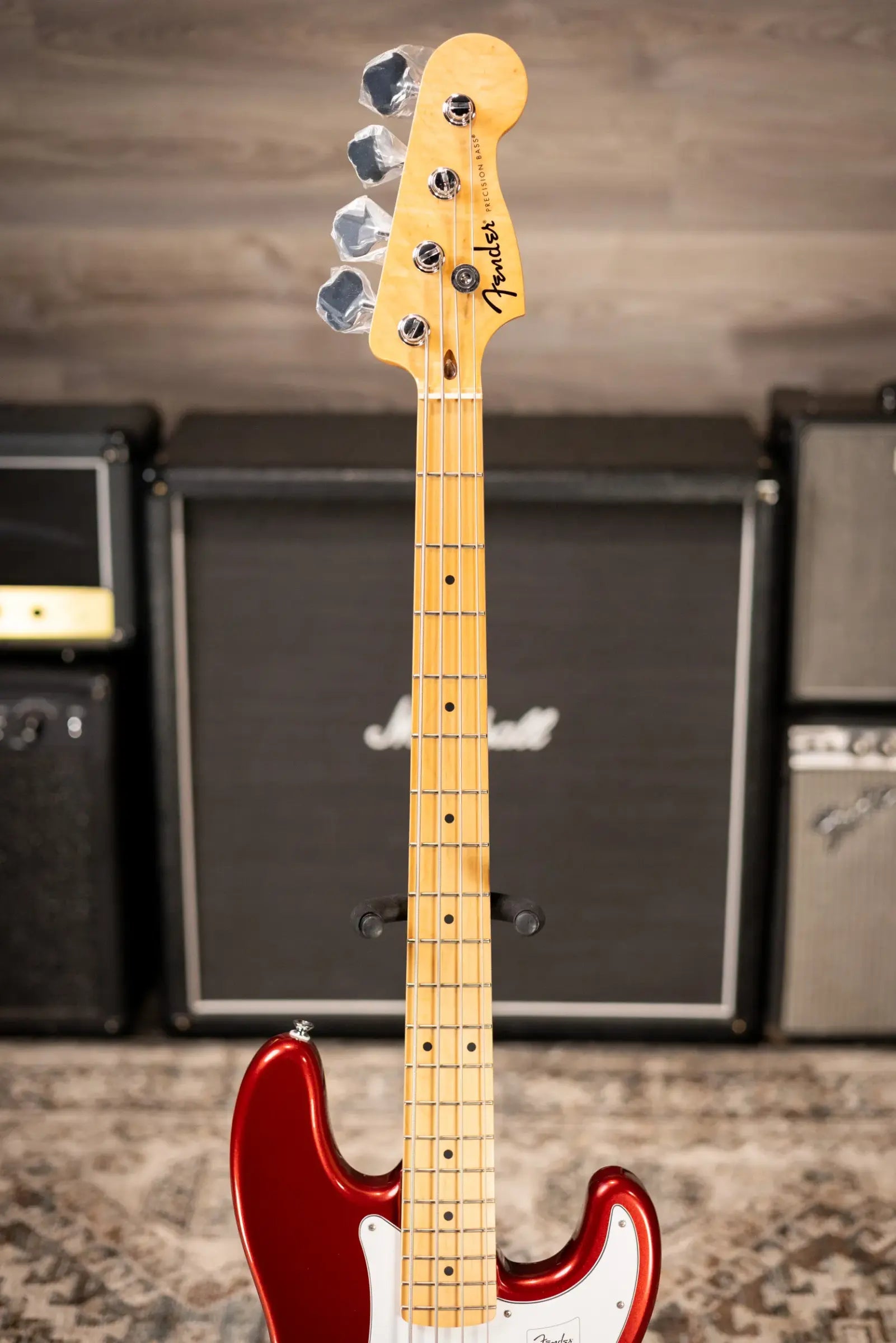 Fender Standard Precision Bass, Maple Fingerboard, White Pickguard - Candy Cola