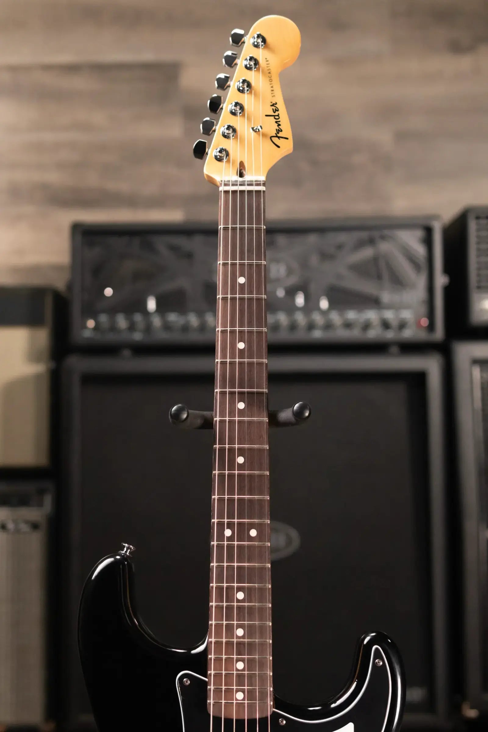 Fender Standard Stratocaster HSS, Laurel Fingerboard, Black Pickguard Electric Guitar - Black