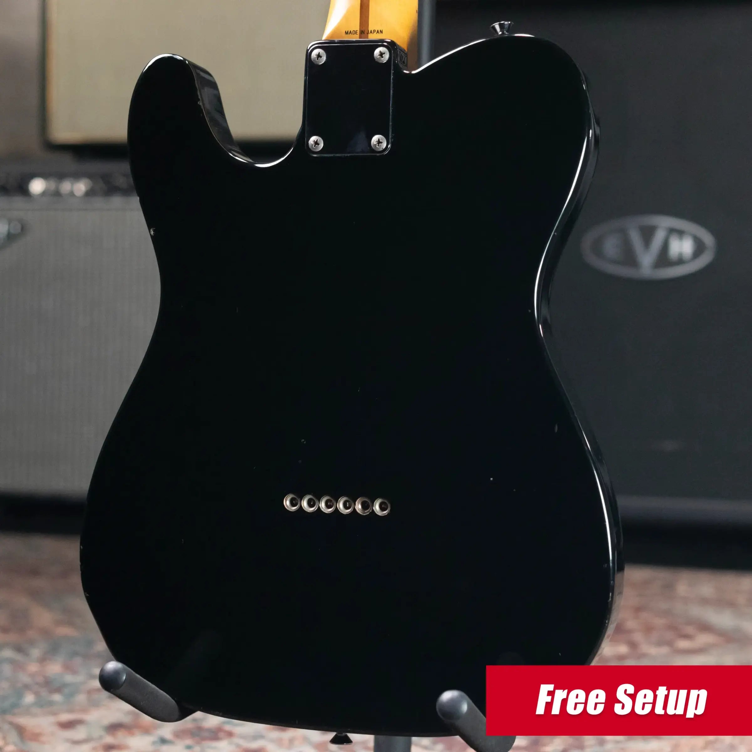 Fender MIJ Telecaster Electric Guitar - Black with Upgraded TV Jones Pickups and Hardshell Case - Used