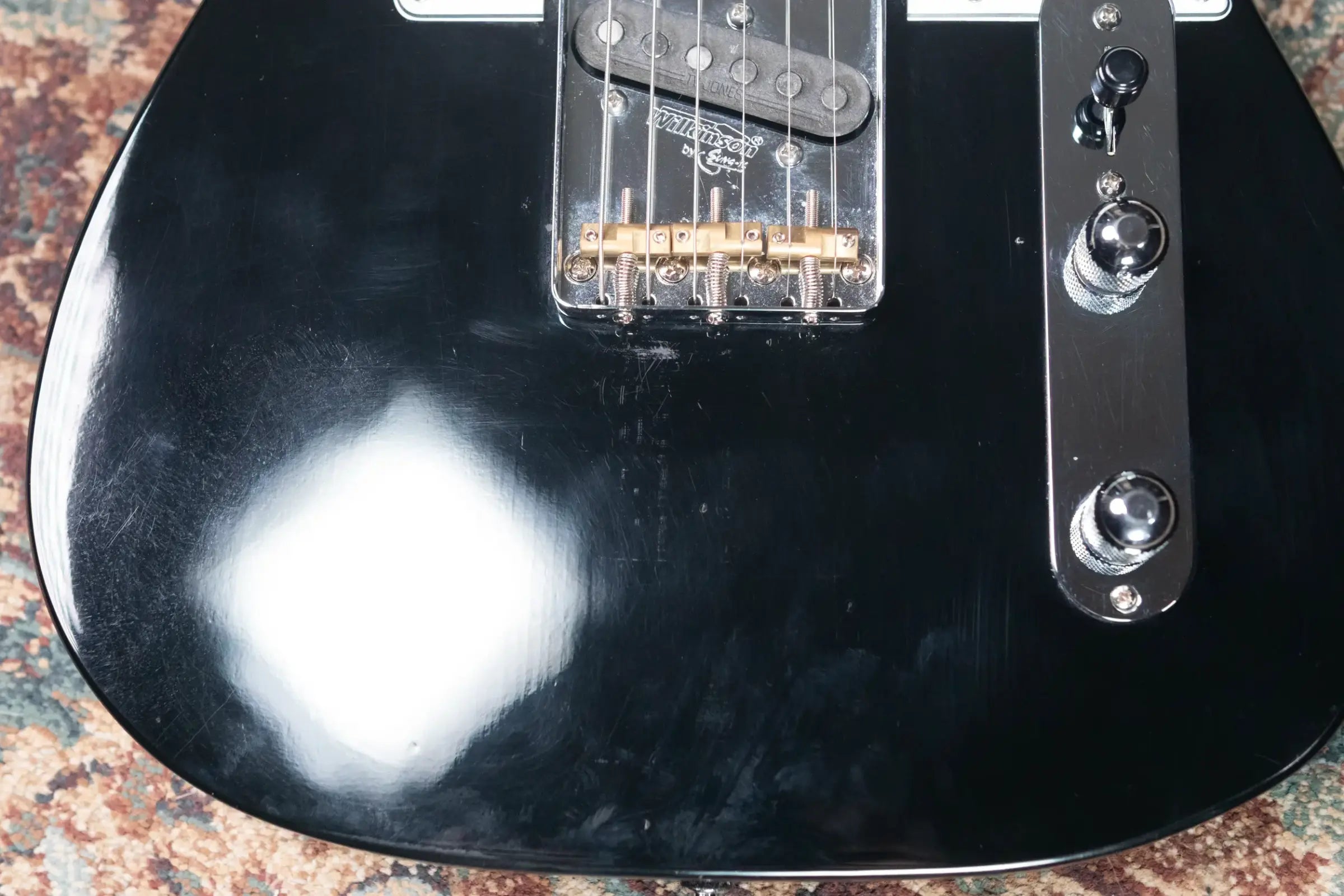 Fender Telecaster Black with MIJ Neck, Upgraded TV Jones Pickups, and Hardshell Case - Used