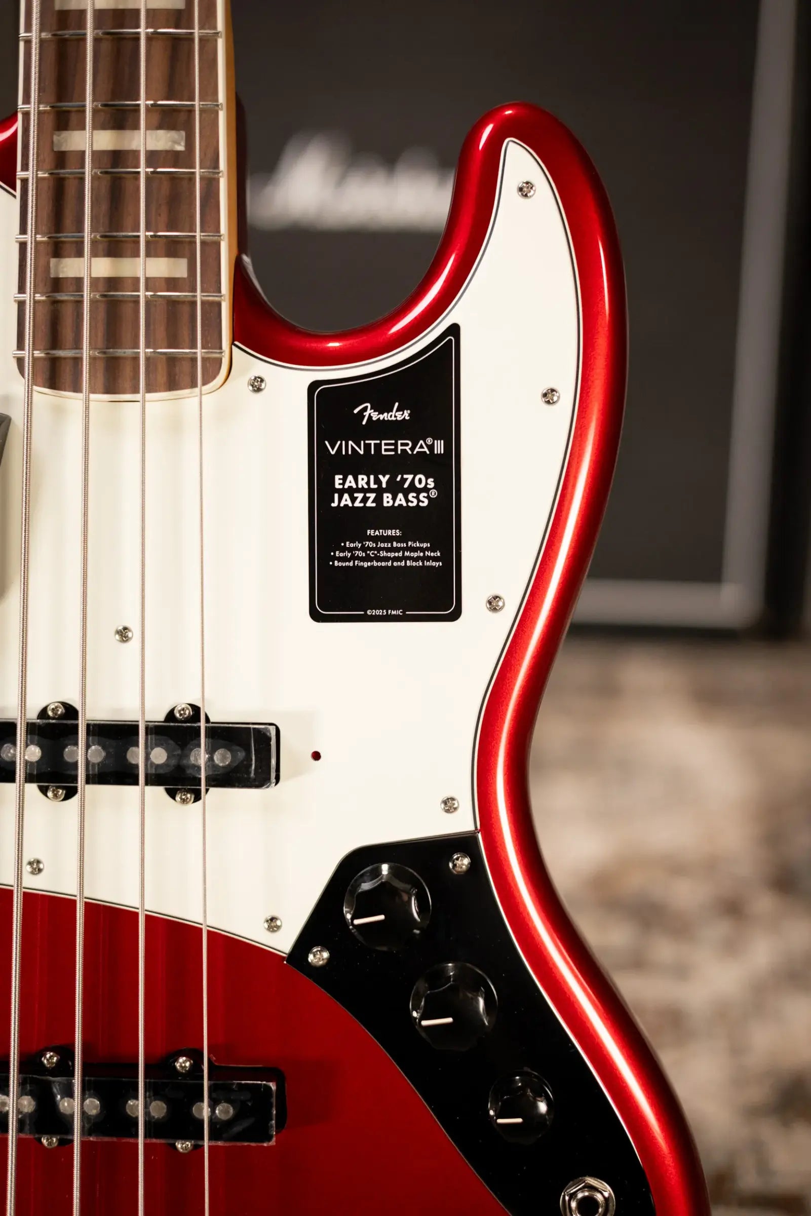Fender Vintera III Early '70s Jazz Bass - Candy Apple Red with Gig Bag