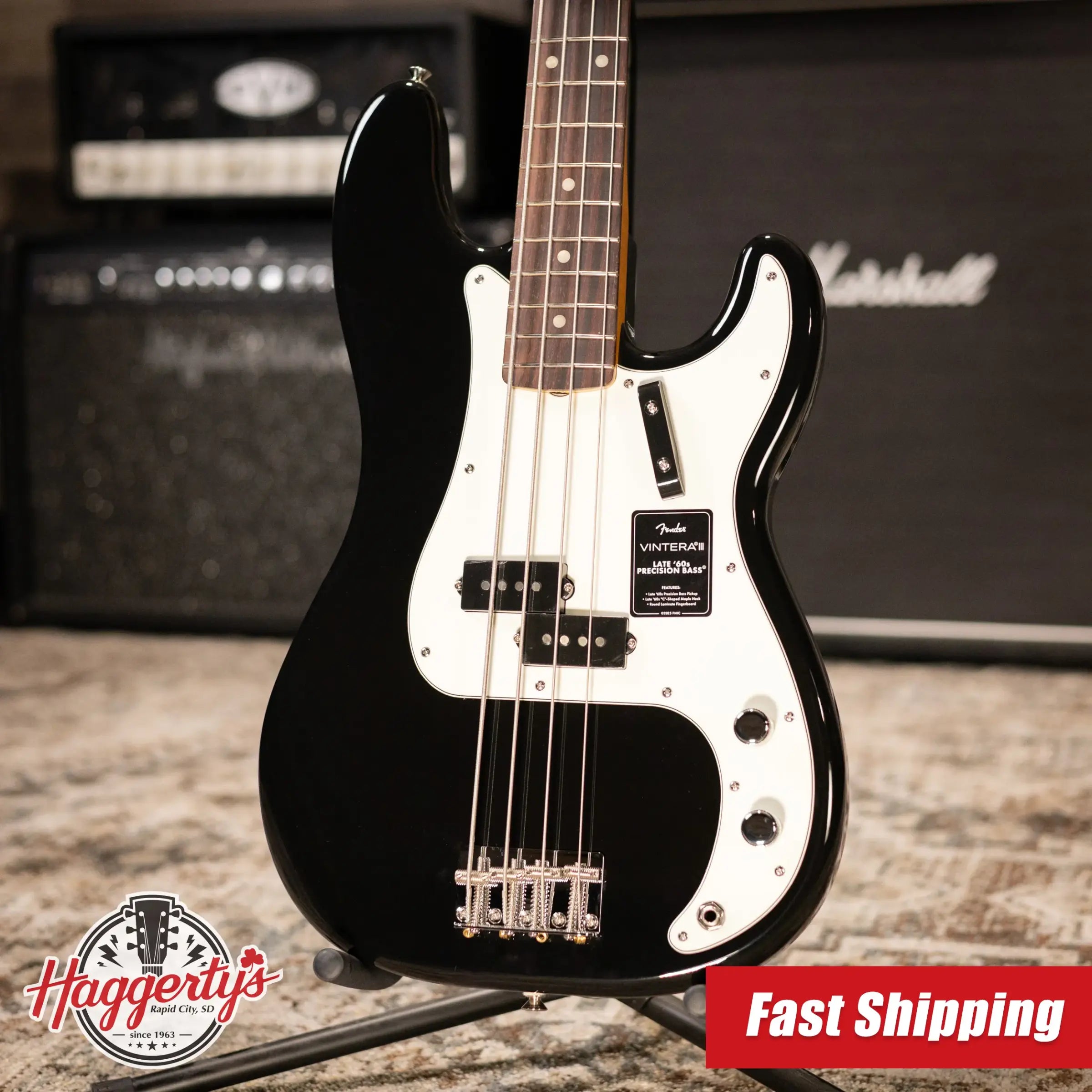 Fender Vintera III Later '60s Precision Bass - Black with Gig Bag