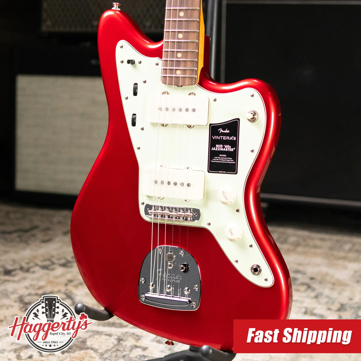 Fender Vintera III Mid '60s Jazzmaster Electric Guitar - Candy Apple Red with Gig Bag