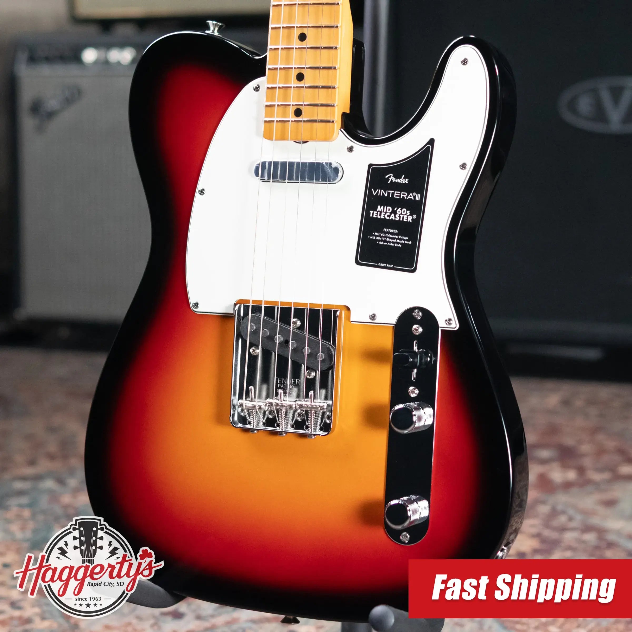 Fender Vintera III Mid '60s Telecaster Electric Guitar - 3-Color Sunburst with Gig Bag