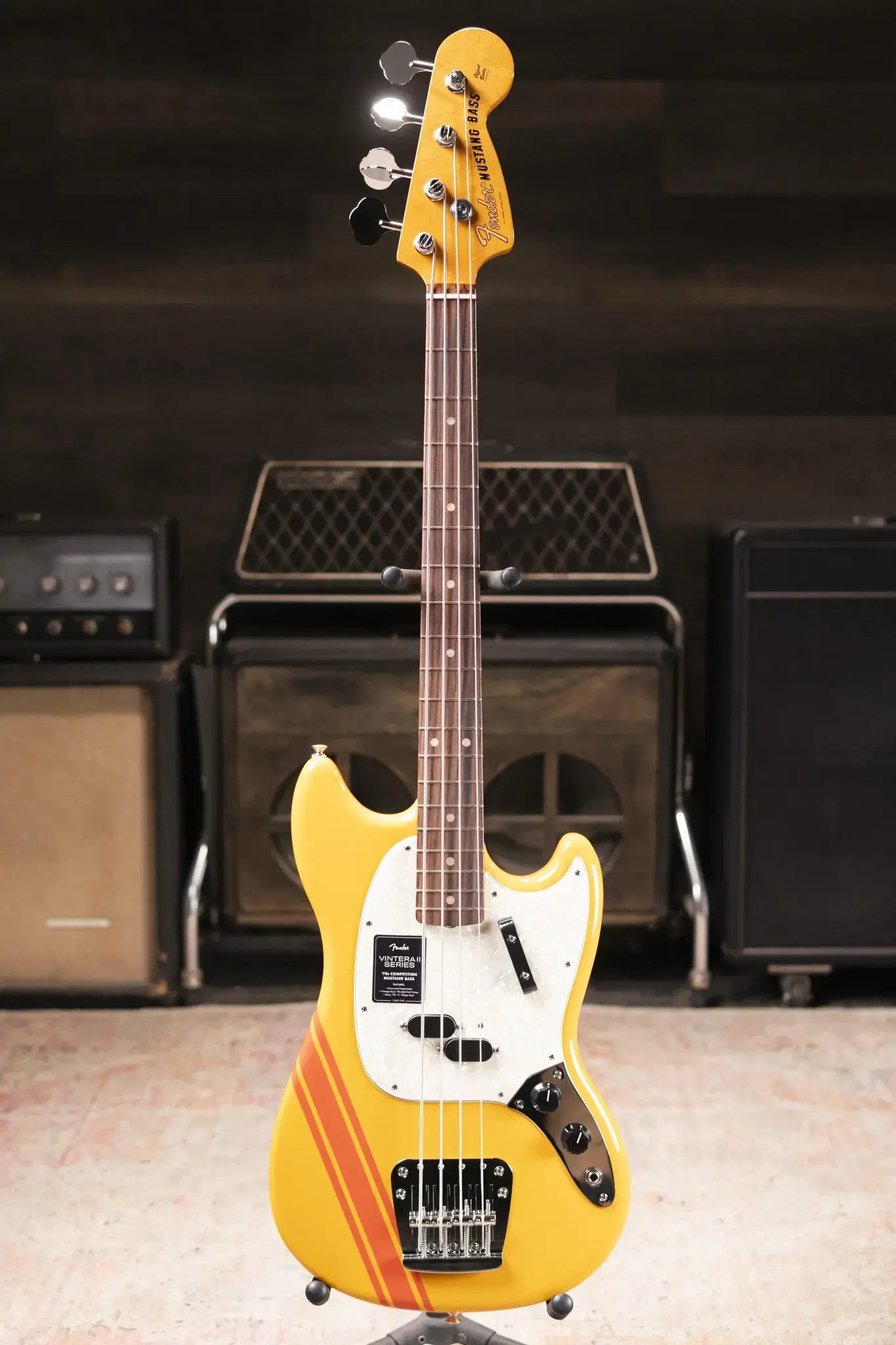 Fender Vintera II '70s Competition Mustang Bass - Competition Orange with Gig Bag