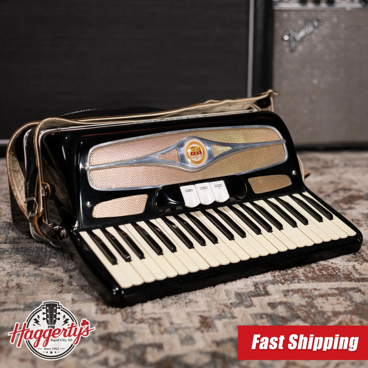 Ferrari 41-Key, 120 Button Accordion with Hardshell Case, Black - Used
