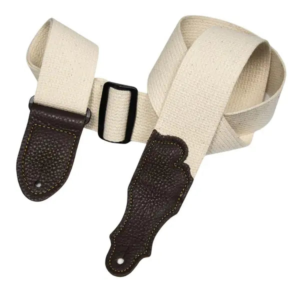 Franklin Straps 2" Natural Cotton Guitar Strap - Chocolate End Tab