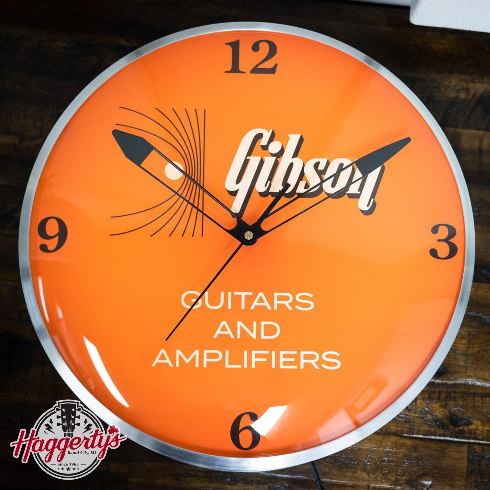 Gibson Vintage Lighted Wall Clock / Kalamazoo Orange