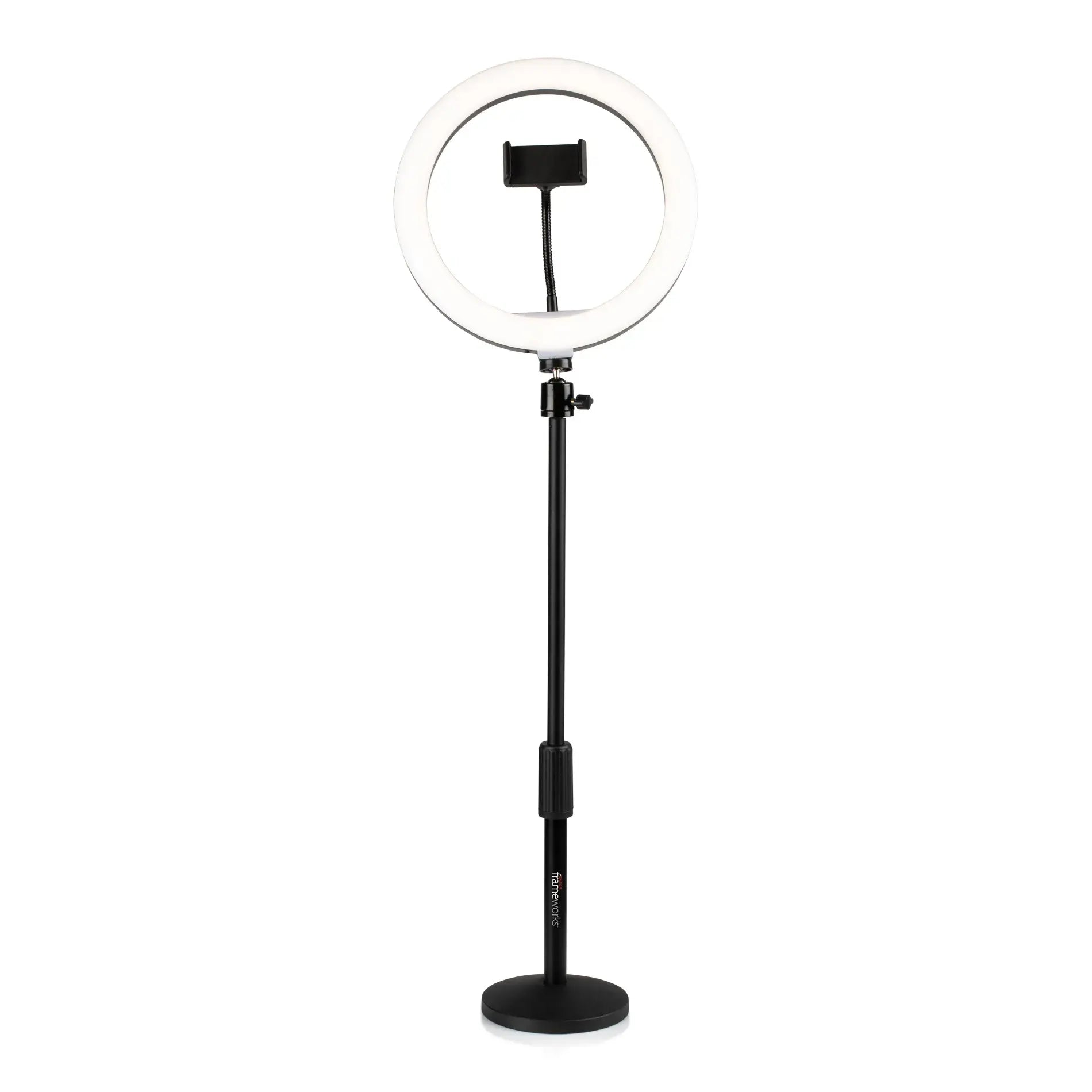 Gator Ring Light Round Base Desktop Stand With Phone Clamp
