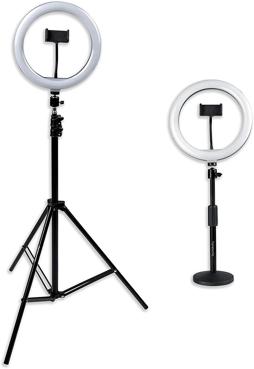 Gator Frameworks 2-pack 10-inch Ring Light Set with Desk and Tripod Stands