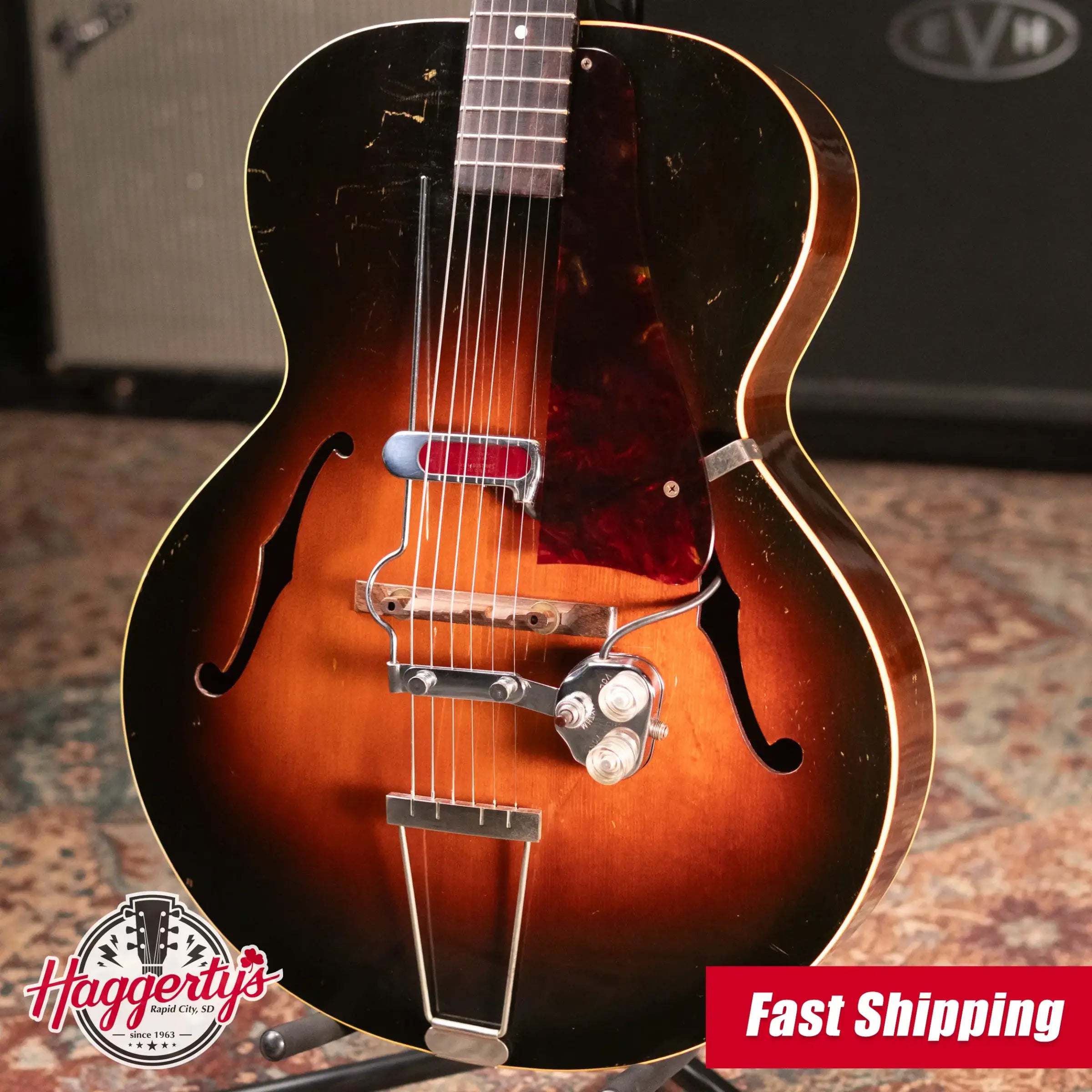 Gibson 1946-1952 L-48 Acoustic Guitar with DeArmond Monkey on a Stick - Tobacco Sunburst with Hardshell Case - Used