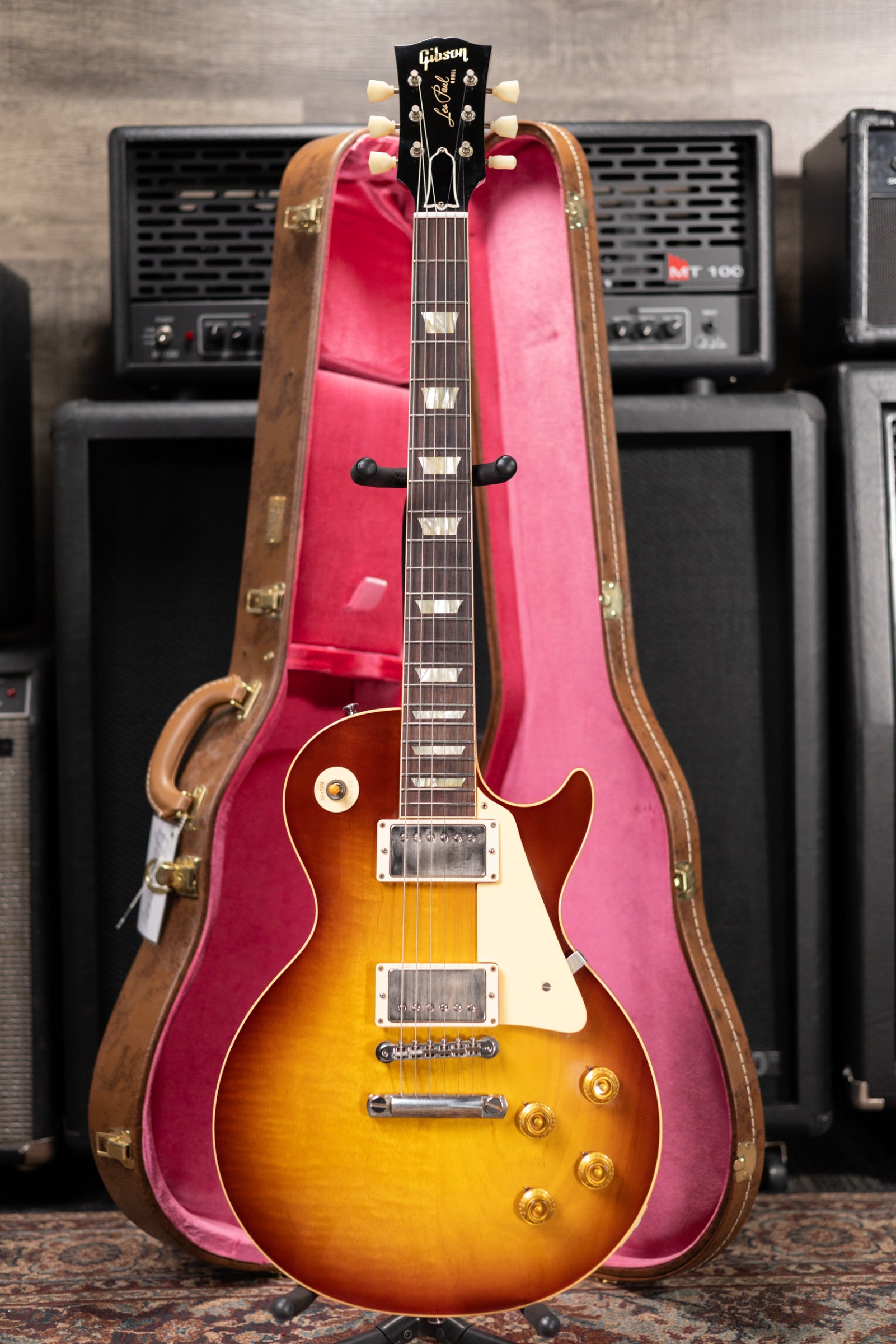 Gibson Custom Shop Les Paul 1958 Historic Collection 70th Anniversary Electric Guitar - Iced Tea Burst with Hardshell Case - Used