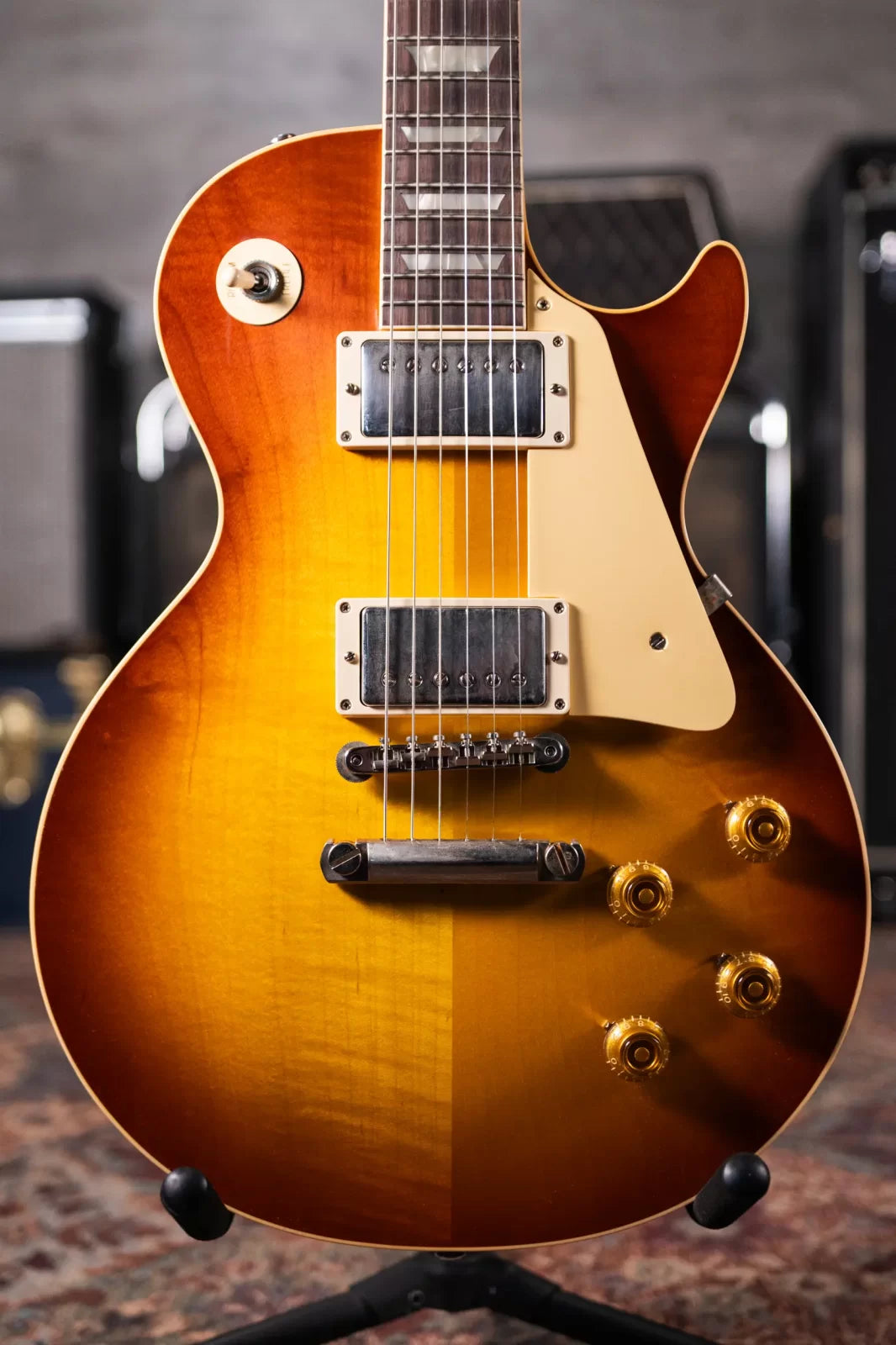 Gibson Custom Shop 1958 Les Paul Standard Reissue - VOS Iced Tea Burst with Brown/Pink Lifton Reissue 5-Latch Case - Floor Model