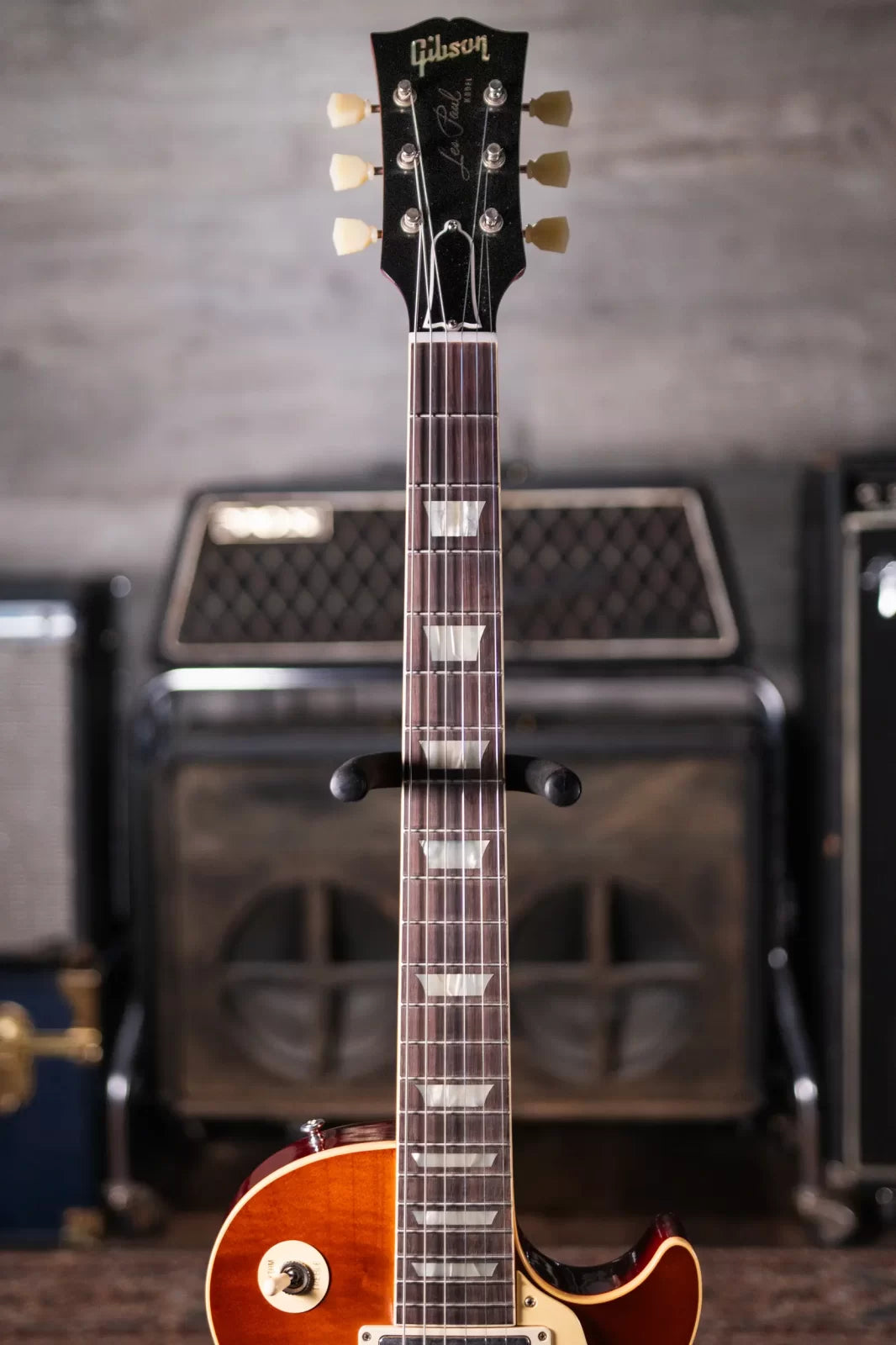 Gibson Custom Shop 1958 Les Paul Standard Reissue - VOS Iced Tea Burst with Brown/Pink Lifton Reissue 5-Latch Case - Floor Model