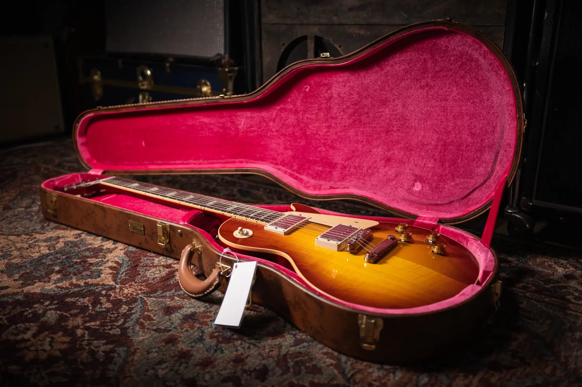Gibson Custom Shop 1958 Les Paul Standard Reissue - VOS Iced Tea Burst with Brown/Pink Lifton Reissue 5-Latch Case - Floor Model