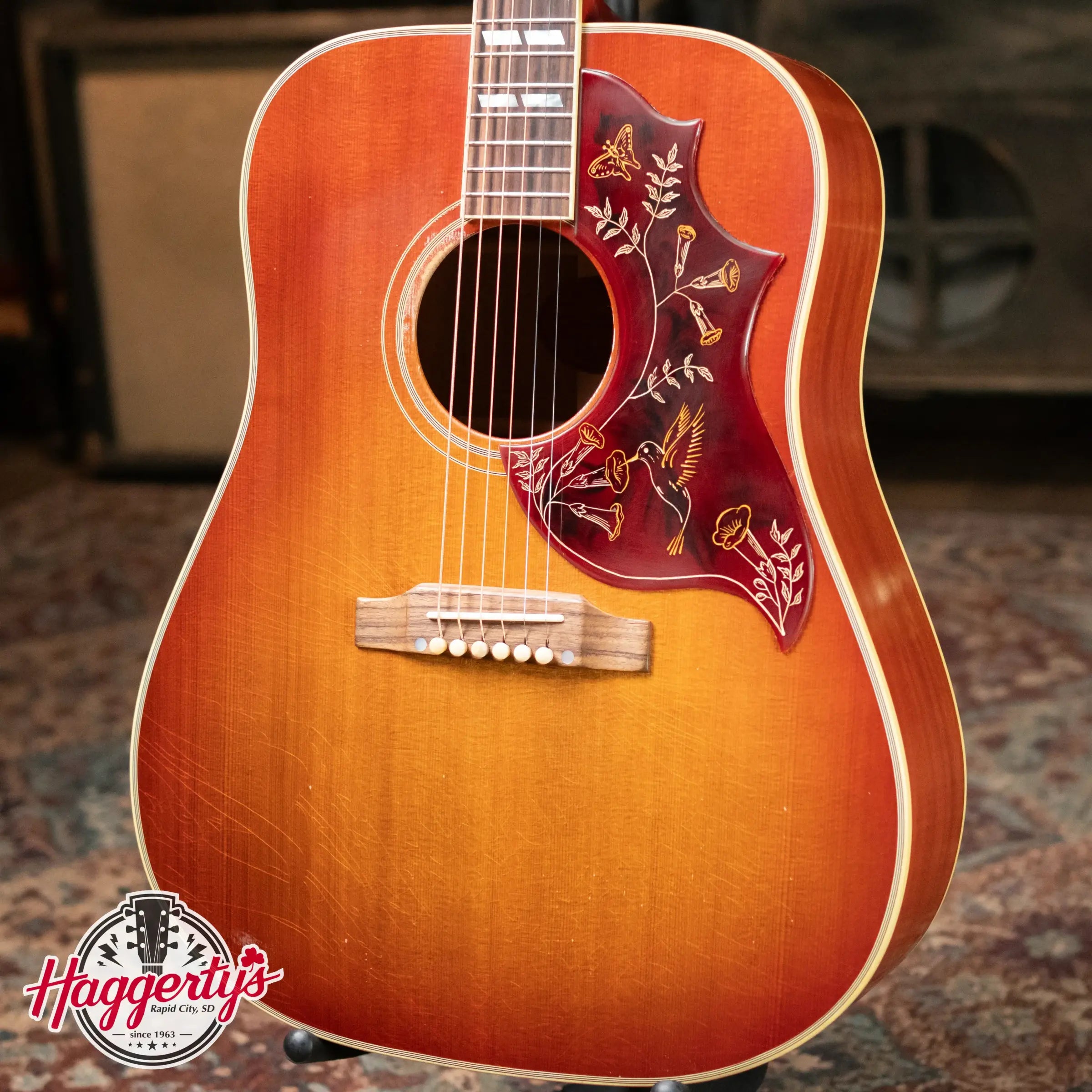 Gibson 1960 Hummingbird Murphy Lab Light Aged Acoustic Guitar - Heritage Cherry Sunburst with Period Correct Case
