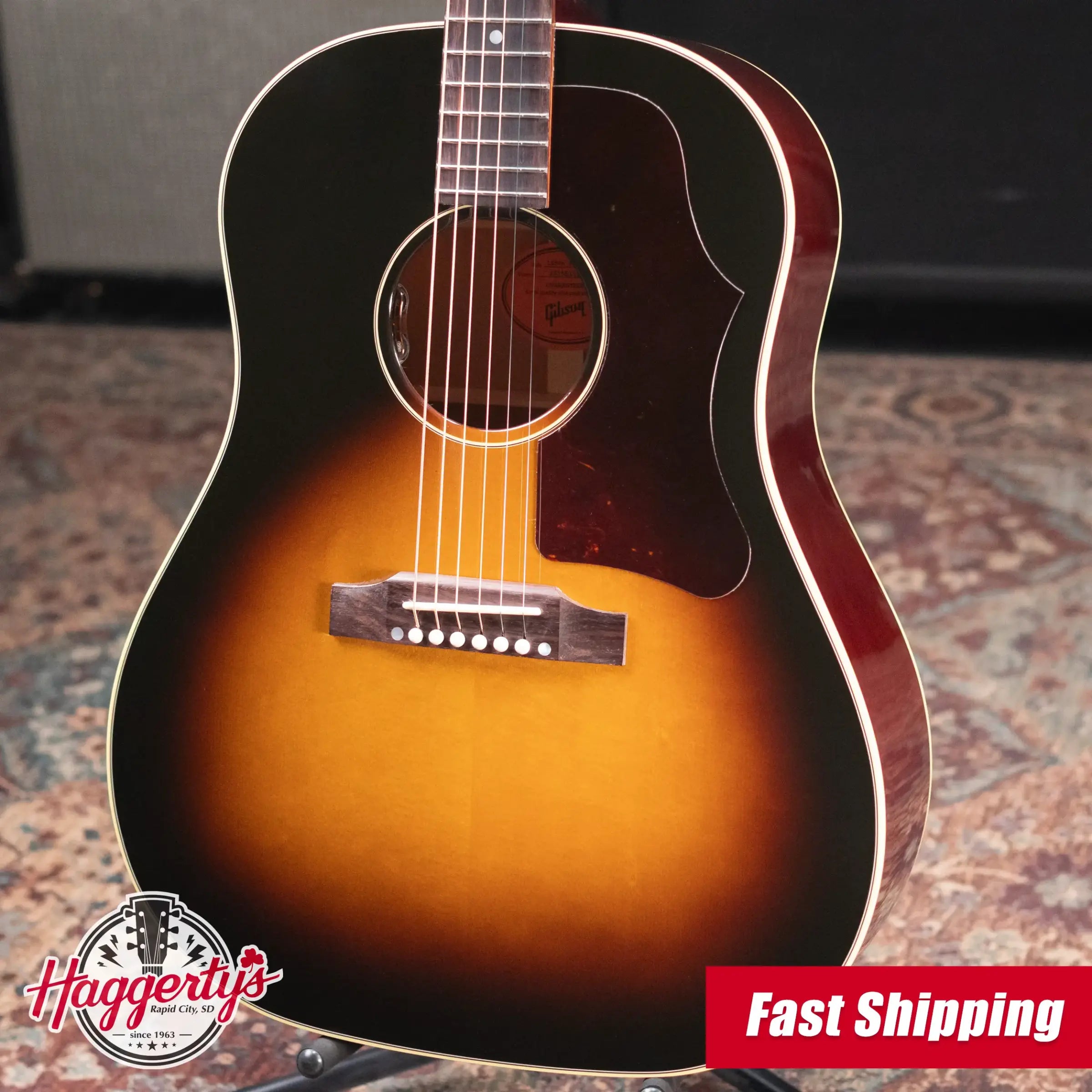 Gibson 50s J-45 Original Dreadnought Acoustic/Electric Guitar - Vintage Sunburst with Hardshell Case