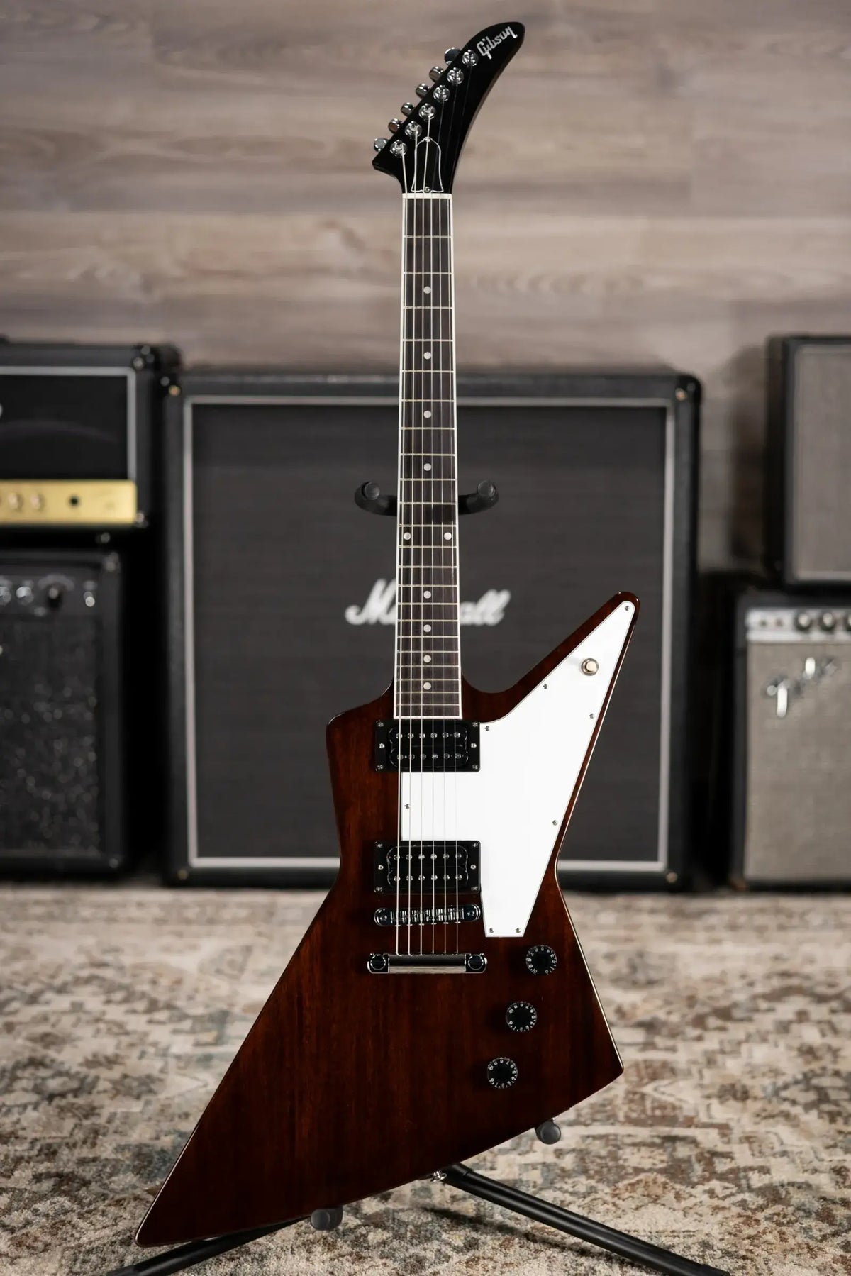Gibson 70s Explorer Electric Guitar - Dark Walnut with Hardshell Case