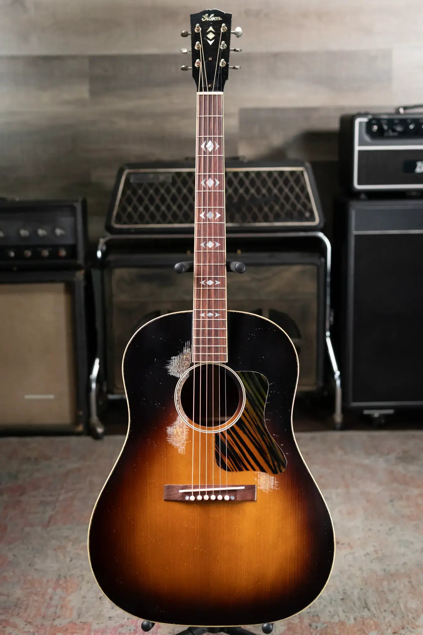 Gibson Custom Shop 1936 Advanced Jumbo Murphy Lab Heavy Aged Acoustic Guitar - Vintage Sunburst with Hardshell Case