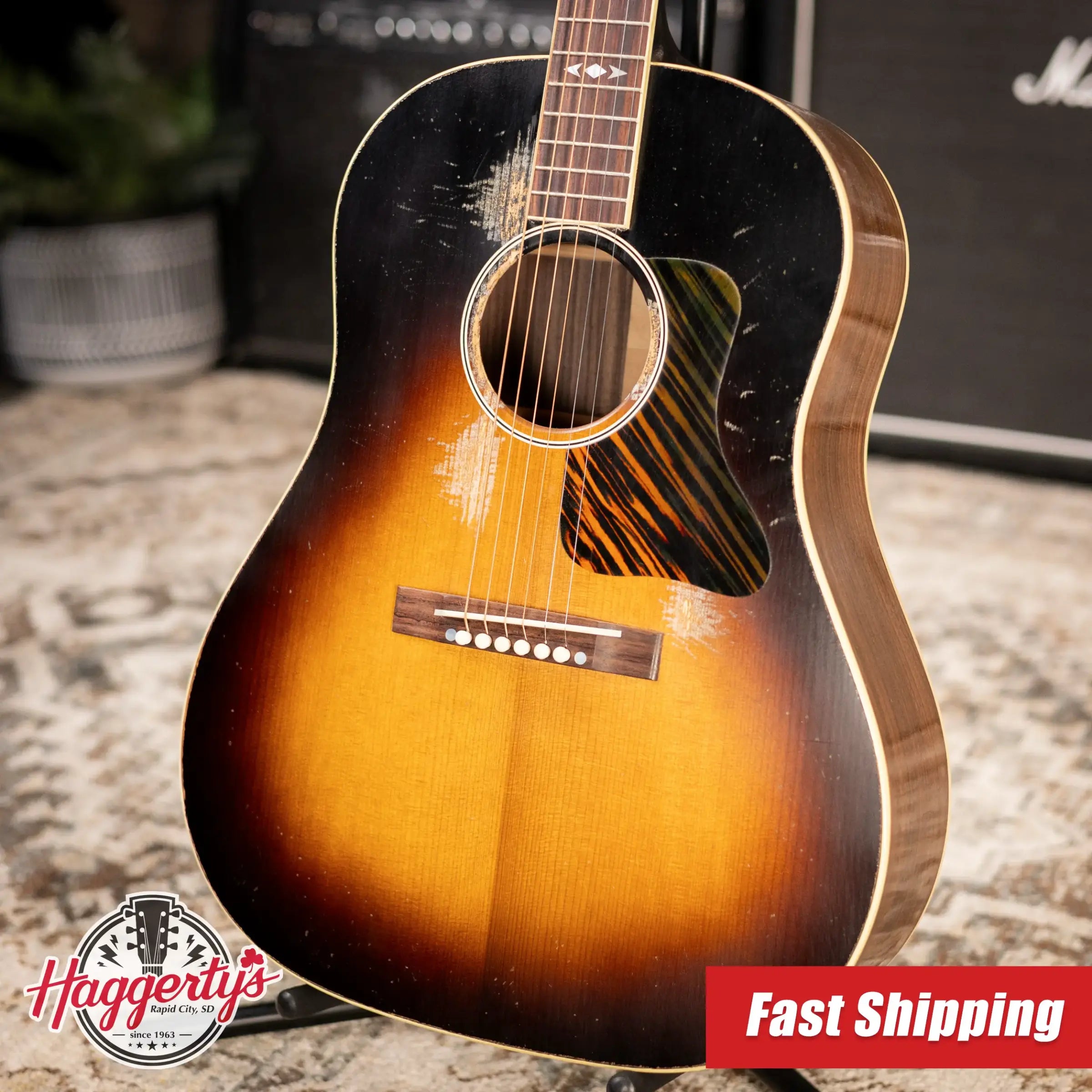 Gibson Custom Shop 1936 Advanced Jumbo Murphy Lab Heavy Aged Acoustic Guitar - Vintage Sunburst with Hardshell Case