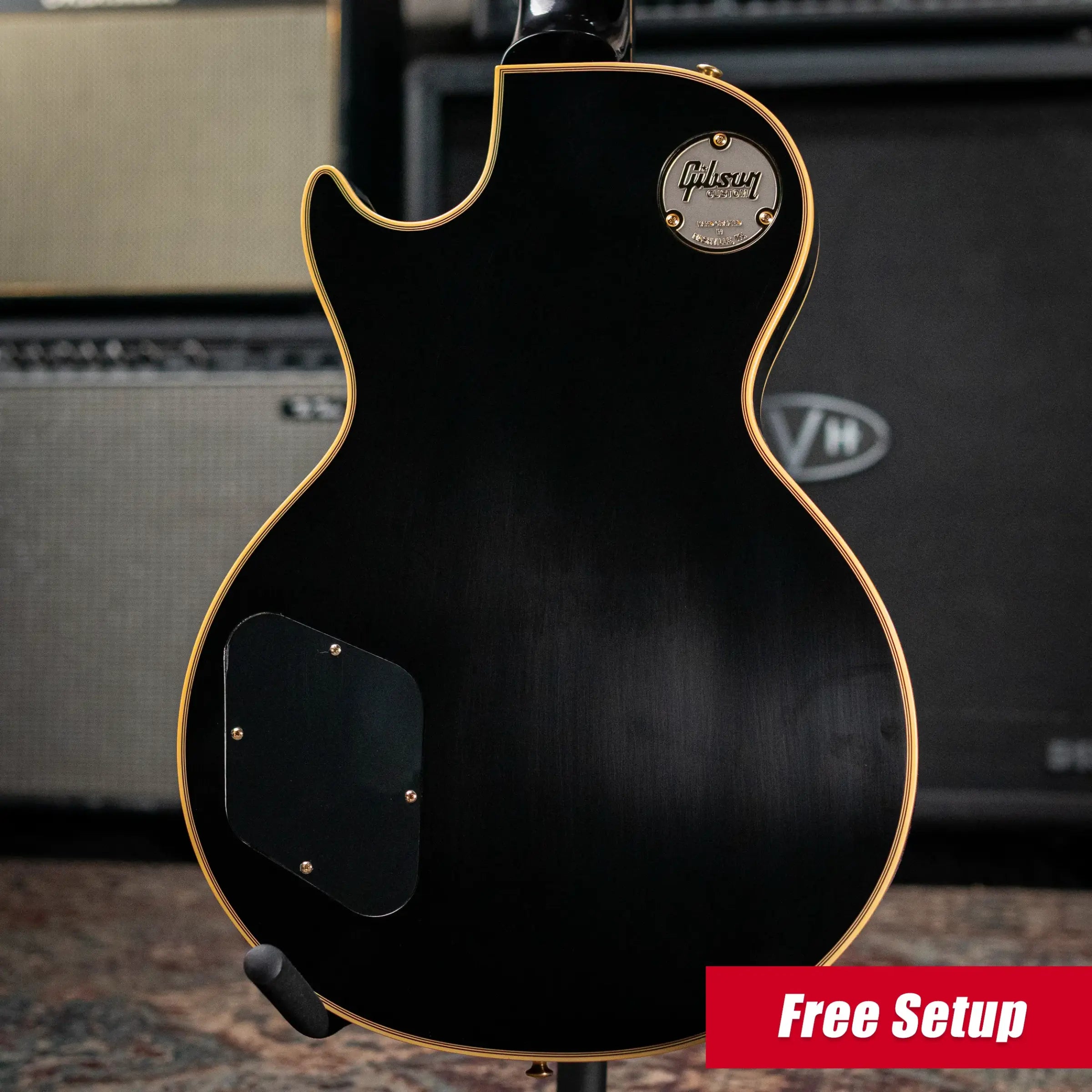 Gibson Custom Shop 1957 Les Paul Custom Reissue 2 Pickup VOS Electric Guitar - Ebony with Hardshell Case