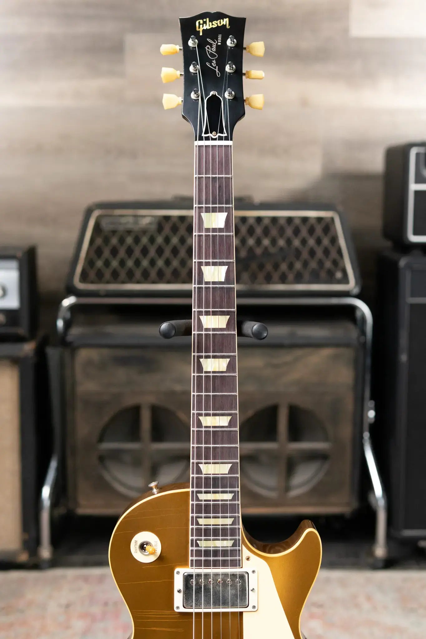 Gibson Custom Shop 1957 Les Paul Standard Murphy Lab Ultra Light Aged Electric Guitar with Bigsby - All Double Gold with Hardshell Case