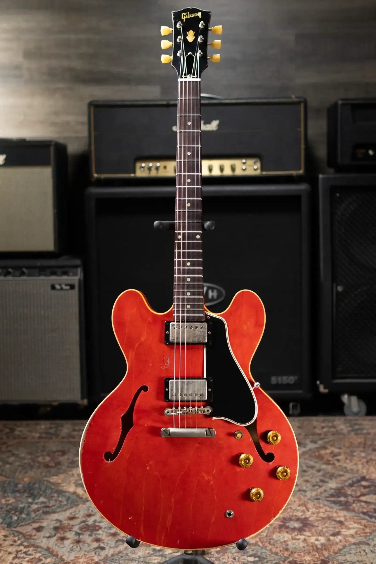 Gibson Custom Shop 1958 ES-335 Unbound Murphy Lab Heavy Aged Semi-Hollow Electric Guitar - Watermelon with Hardshell Case