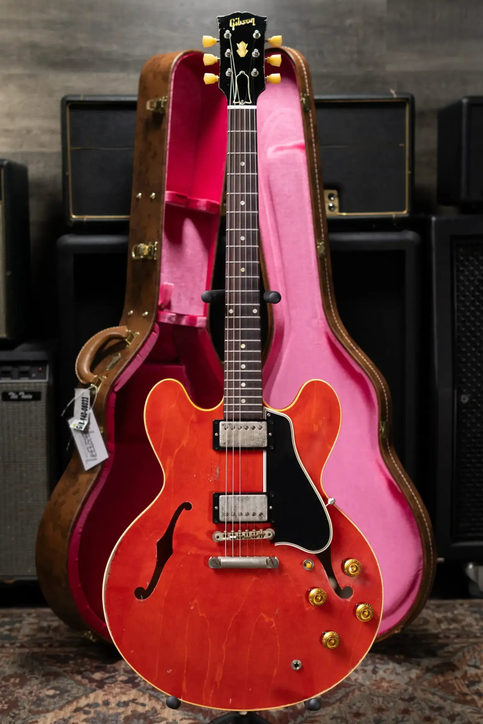 Gibson Custom Shop 1958 ES-335 Unbound Murphy Lab Heavy Aged Semi-Hollow Electric Guitar - Watermelon with Hardshell Case