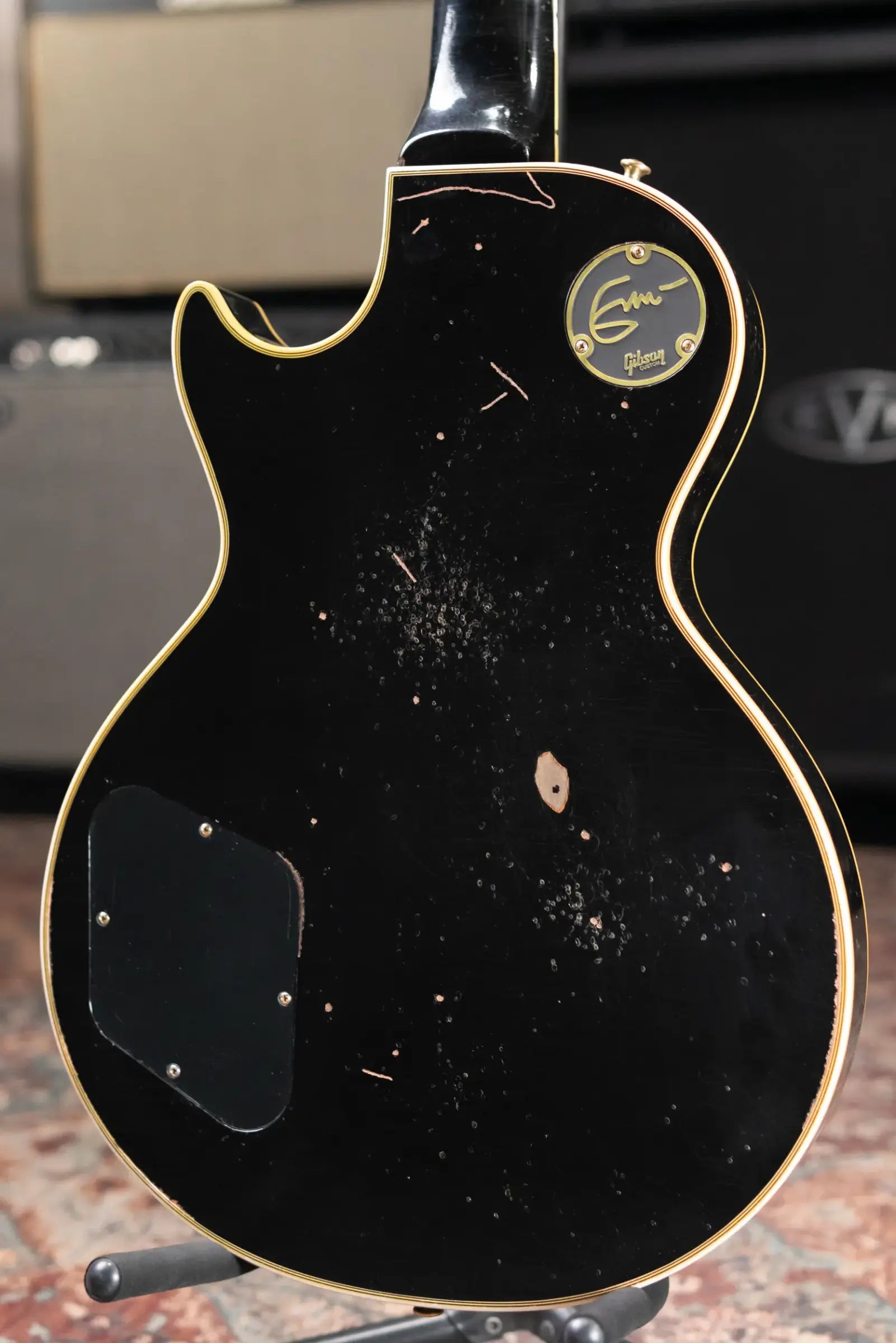 Gibson Custom Shop 1958 Les Paul Custom Eric Clapton Signature 3 Pickup Murphy Lab Aged Electric Guitar - Ebony with Hardshell Case