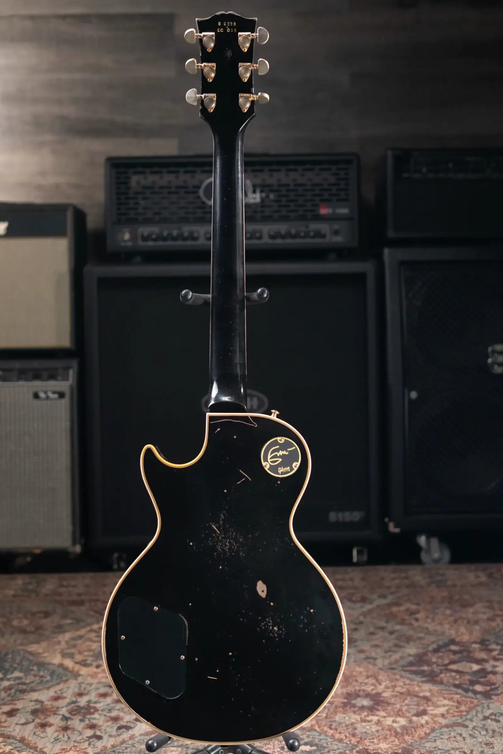 Gibson Custom Shop 1958 Les Paul Custom Eric Clapton Signature 3 Pickup Murphy Lab Aged Electric Guitar - Ebony with Hardshell Case