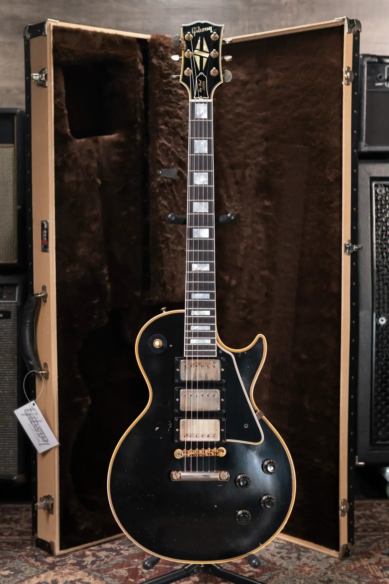 Gibson Custom Shop 1958 Les Paul Custom Eric Clapton Signature 3 Pickup Murphy Lab Aged Electric Guitar - Ebony with Hardshell Case