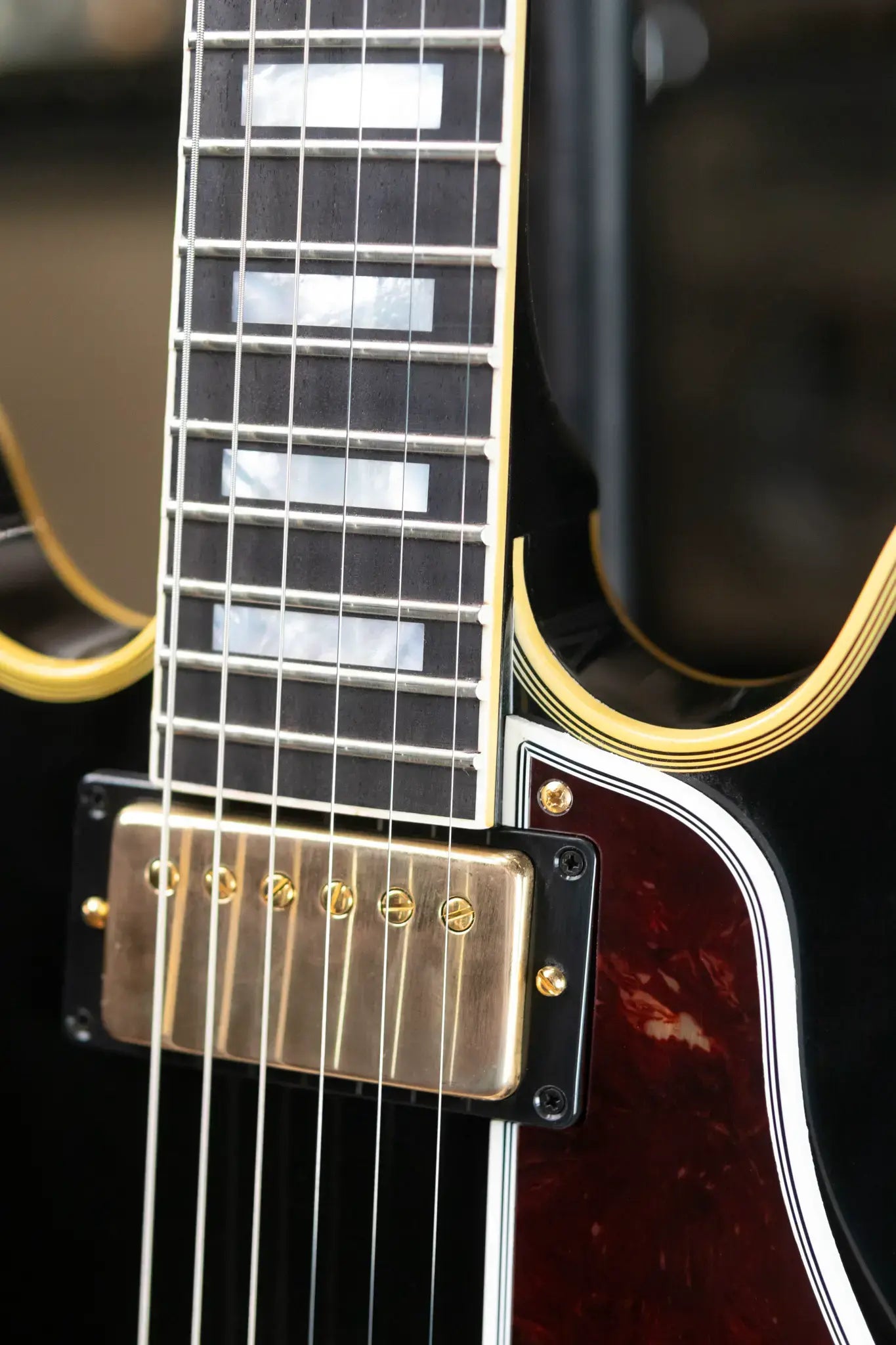 Gibson Custom Shop 1959 ES-355 Reissue Stop Bar VOS Semi-Hollow Electric Guitar - Ebony with Hardshell Case