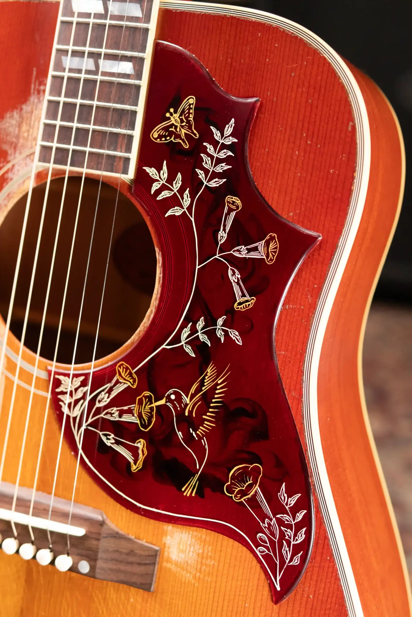 Gibson Custom Shop 1960 Hummingbird Murphy Lab Heavy Aged Dreadnought Acoustic Guitar - Heritage Cherry Sunburst with Hardshell Case