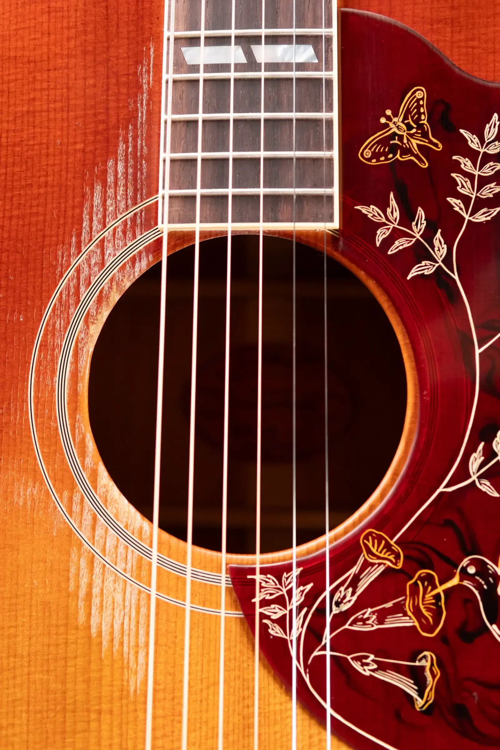 Gibson Custom Shop 1960 Hummingbird Murphy Lab Heavy Aged Dreadnought Acoustic Guitar - Heritage Cherry Sunburst with Hardshell Case